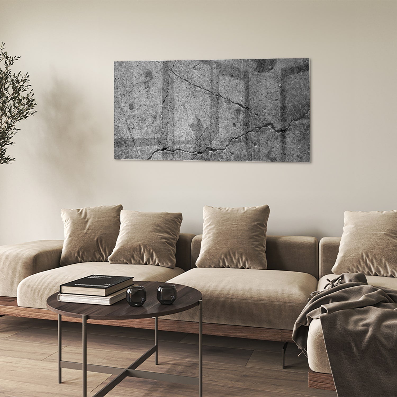 Elegantes Glasbild mit abstrakter Struktur – Glasbild aus Sicherheitsglas, Größe 90x60