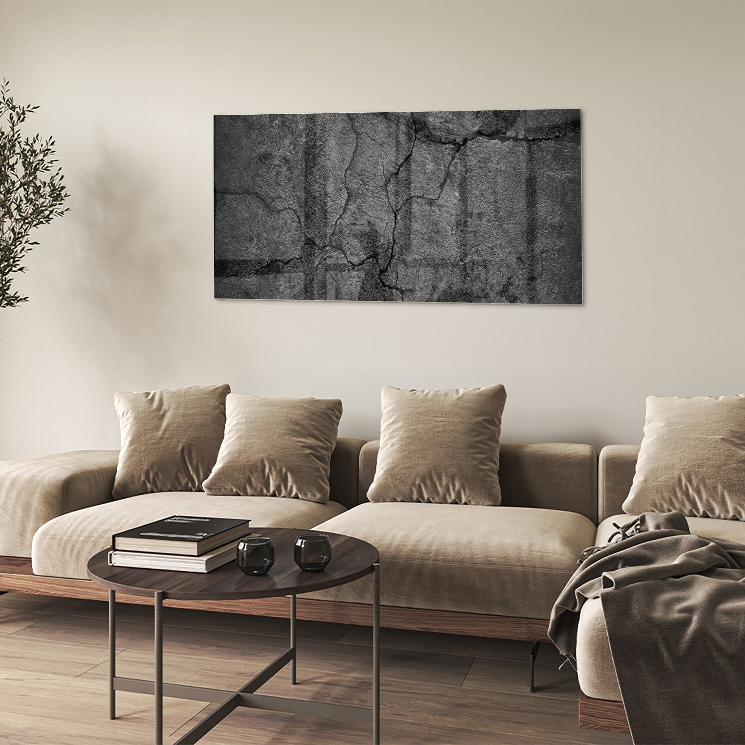 Modernes Glasbild mit abstrakter Struktur – Glasbild aus Sicherheitsglas, Größe 90x60