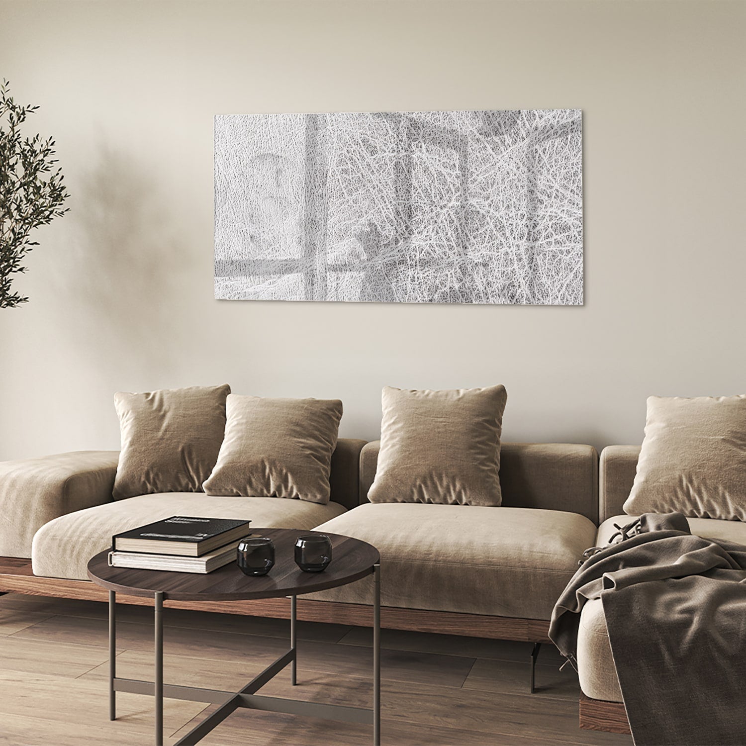 Stilvolles Glasbild mit abstrakten Linien – Glasbild aus Sicherheitsglas, Größe 90x60