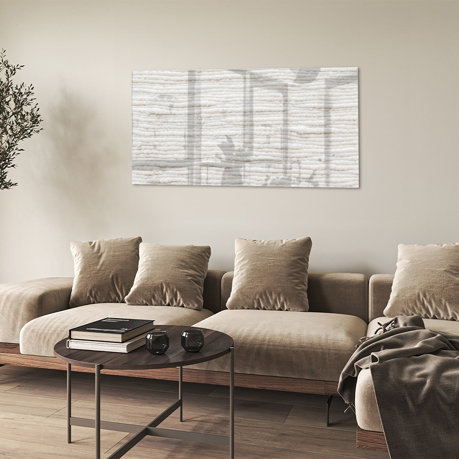 Elegantes Glasbild mit natürlichen Linien – Glasbild aus Sicherheitsglas, Größe 90x60