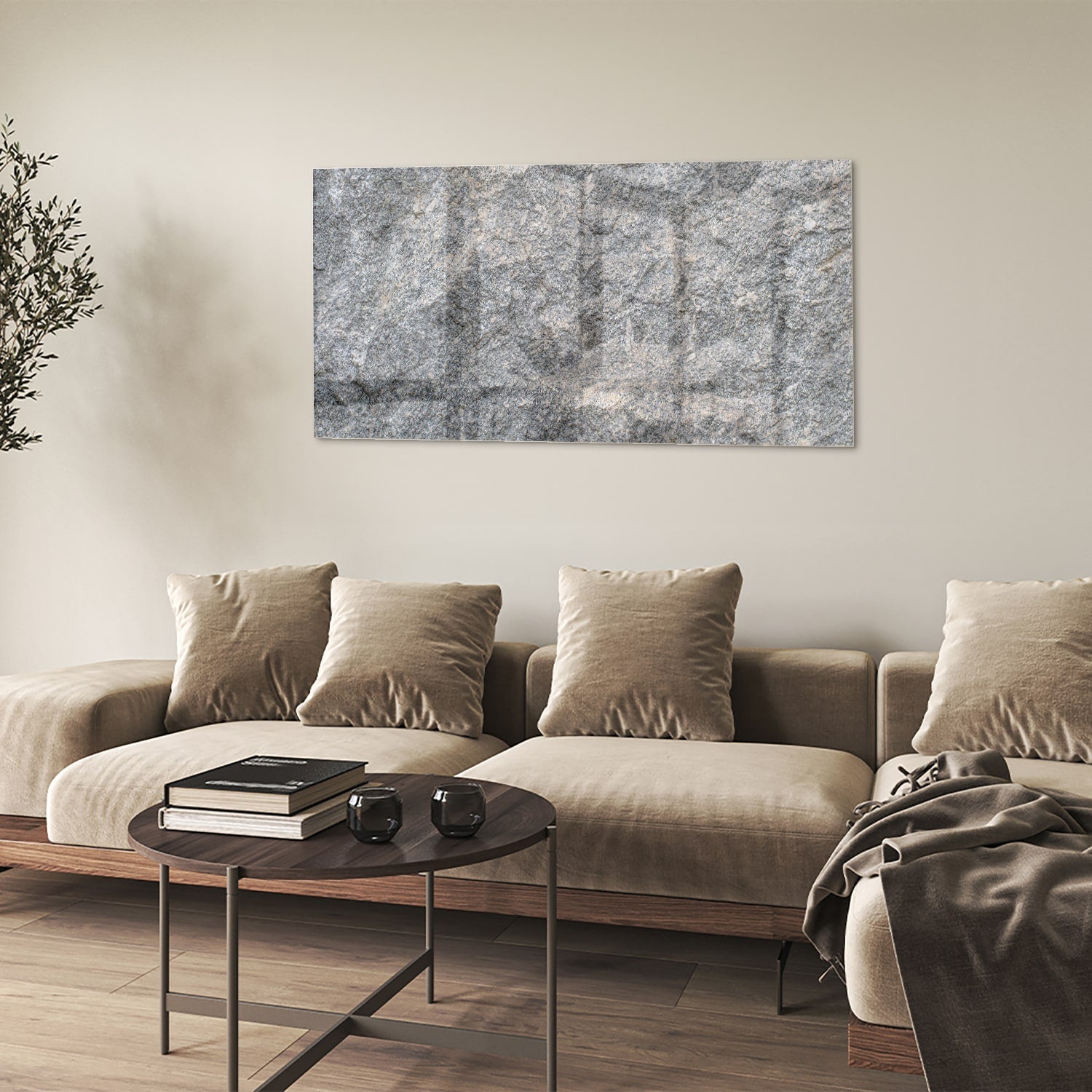 Elegantes Glasbild mit abstrakter Textur – Glasbild aus Sicherheitsglas, Größe 90x60