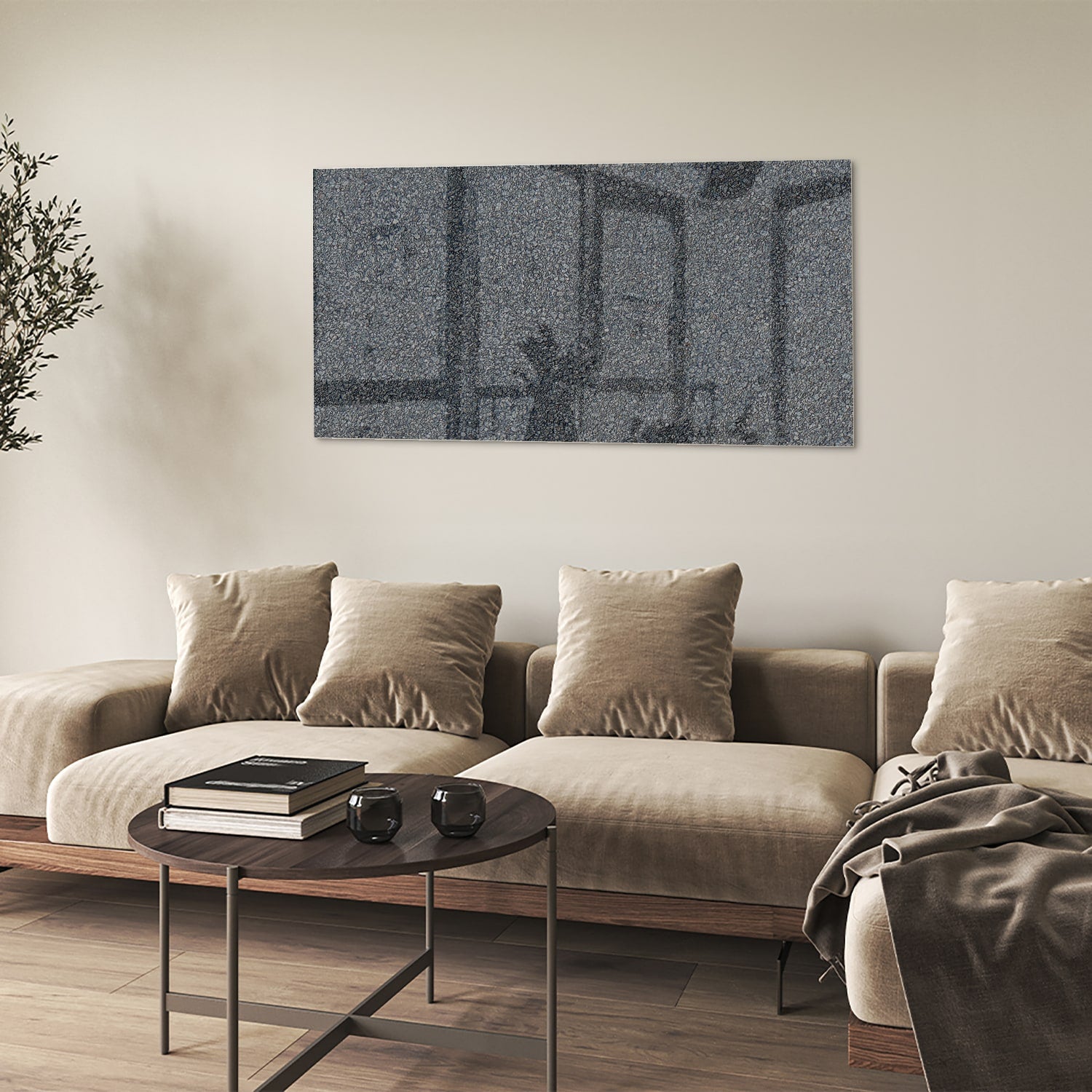 Minimalistisches Glasbild mit elegantem Design – Glasbild aus Sicherheitsglas, Größe 90x60