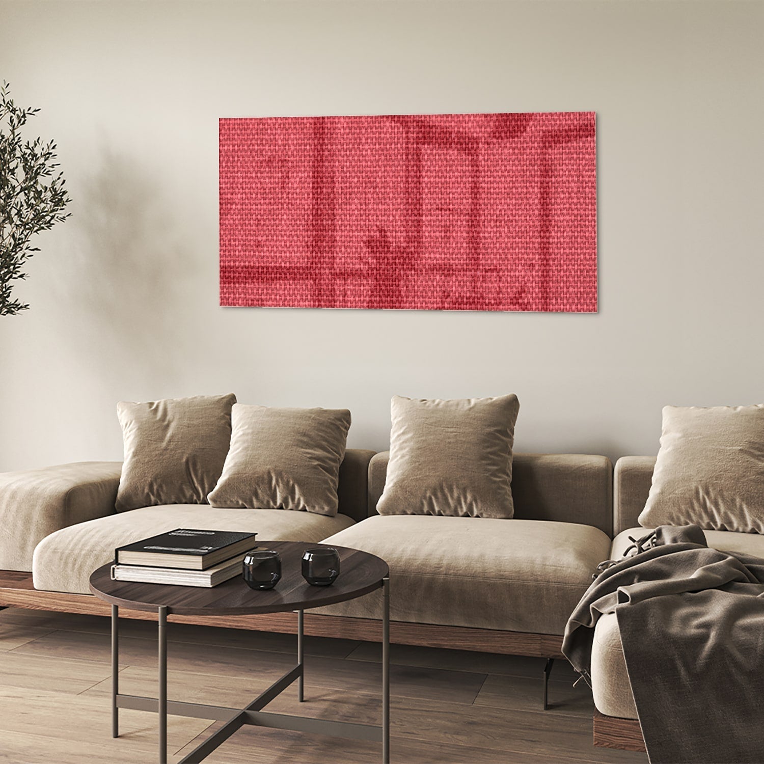 Modernes Glasbild in klarem Rot – Glasbild aus Sicherheitsglas, Größe 90x60