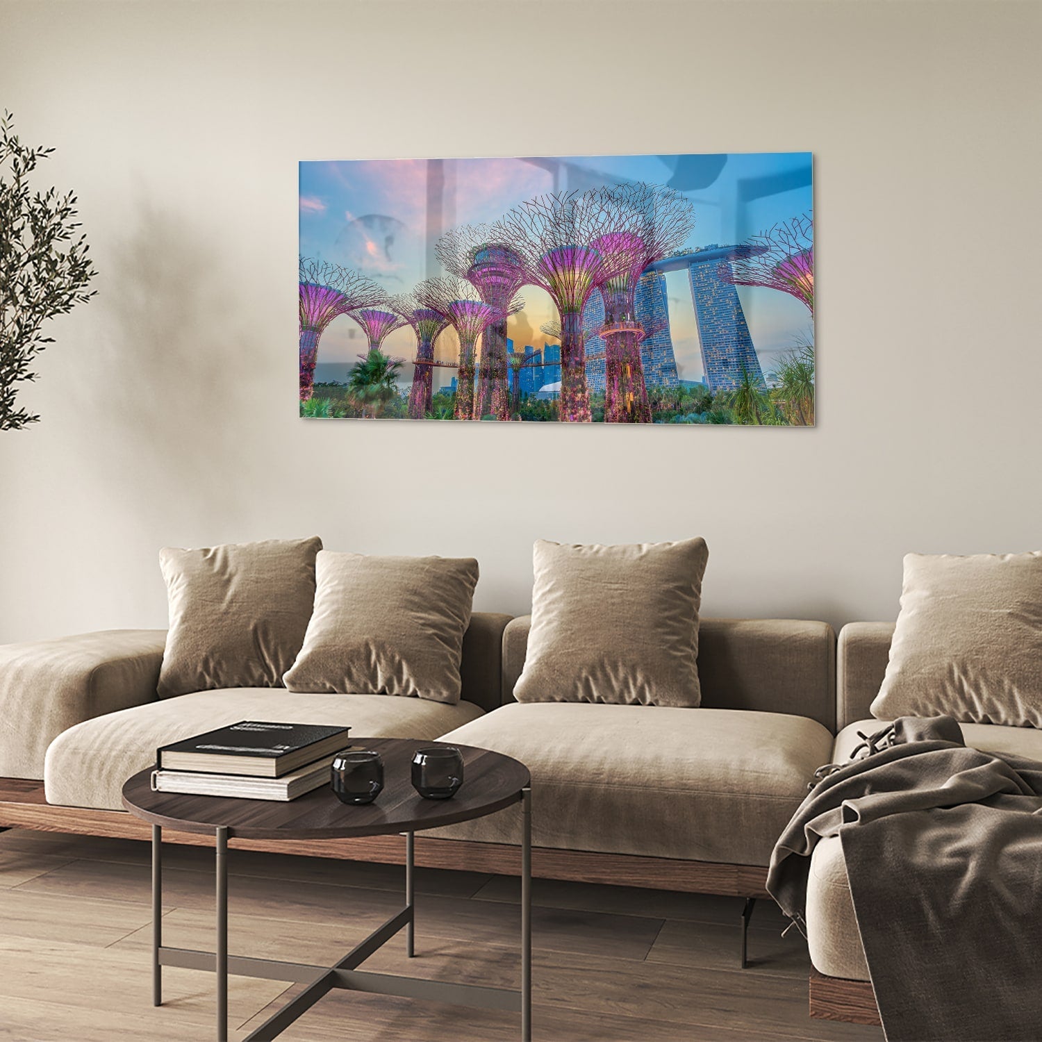 Glasbild mit Baum des Lebens – Glasbild aus Sicherheitsglas, Größe 90x60
