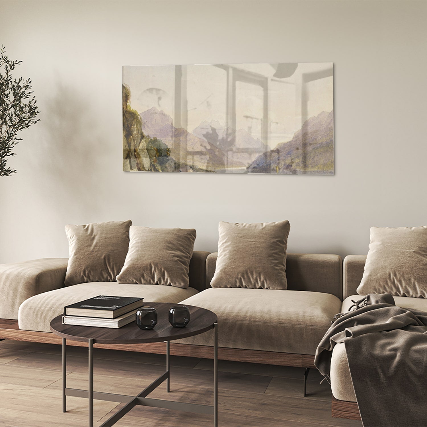 Atemberaubendes Glasbild mit Landschaft – Glasbild aus Sicherheitsglas, Größe 90x60