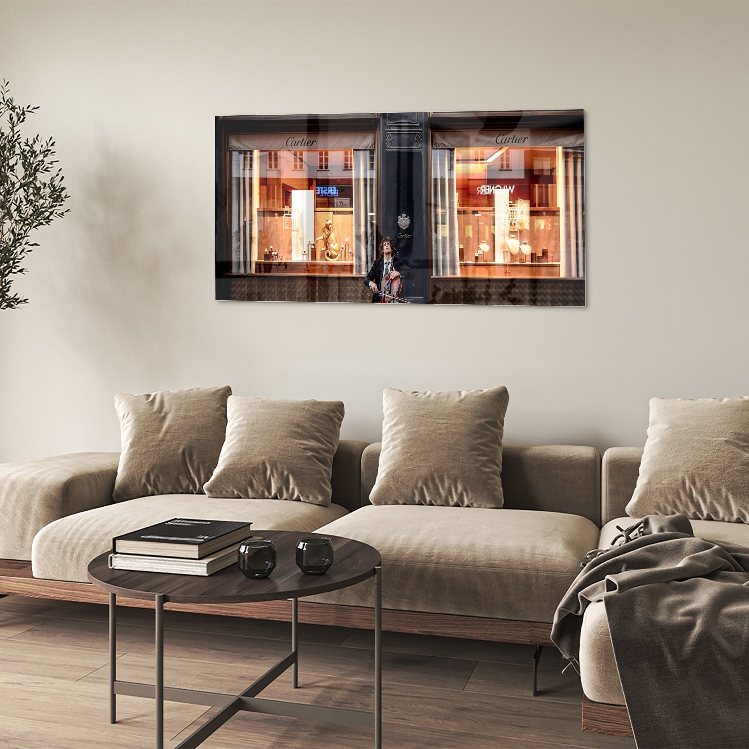 Luxuriöses Cartier-Glasbild für Ihr Interieur – Glasbild aus Sicherheitsglas, Größe 90x60