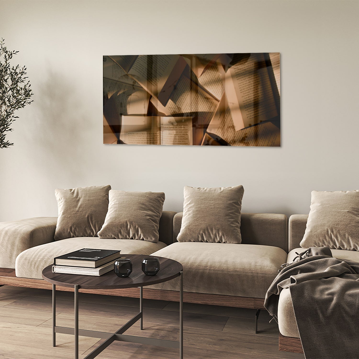 Modernes Glasbild mit abstrakten Formen – Glasbild aus Sicherheitsglas, Größe 90x60