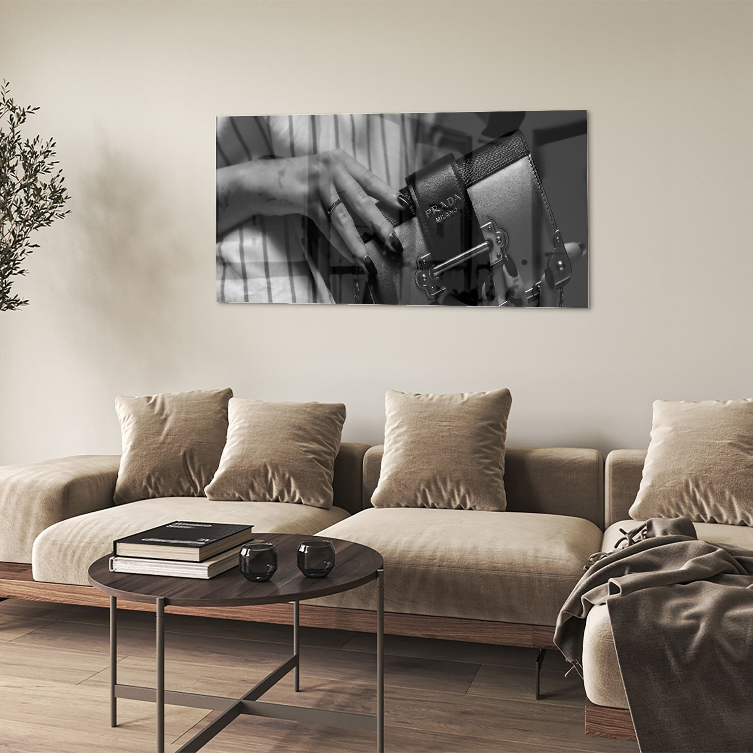 Elegantes Glasbild mit luxuriösen Accessoires – Glasbild aus Sicherheitsglas, Größe 90x60