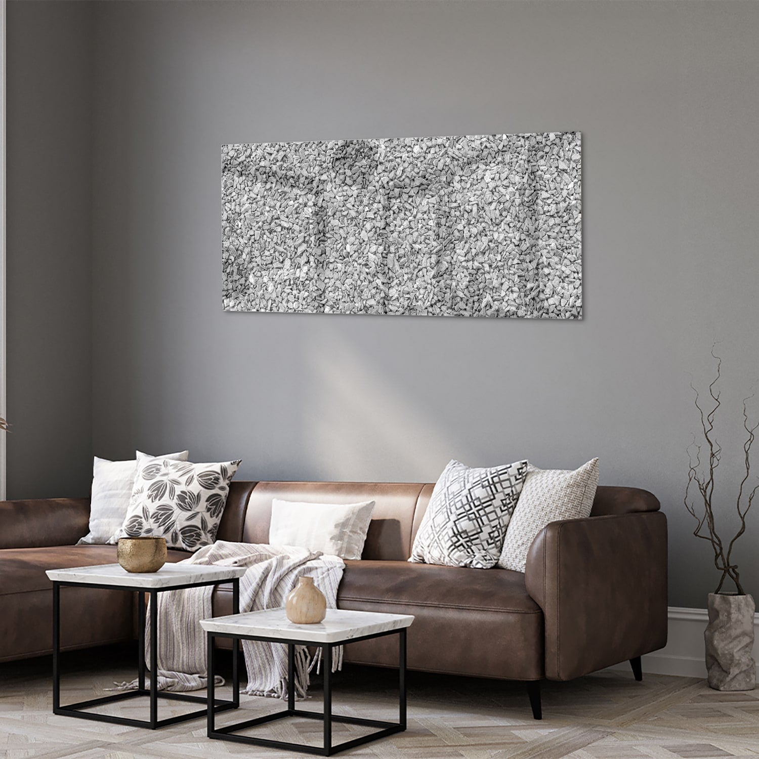 Abstraktes Glasbild mit einzigartiger Textur – Glasbild aus Sicherheitsglas, Größe 40x40_rond