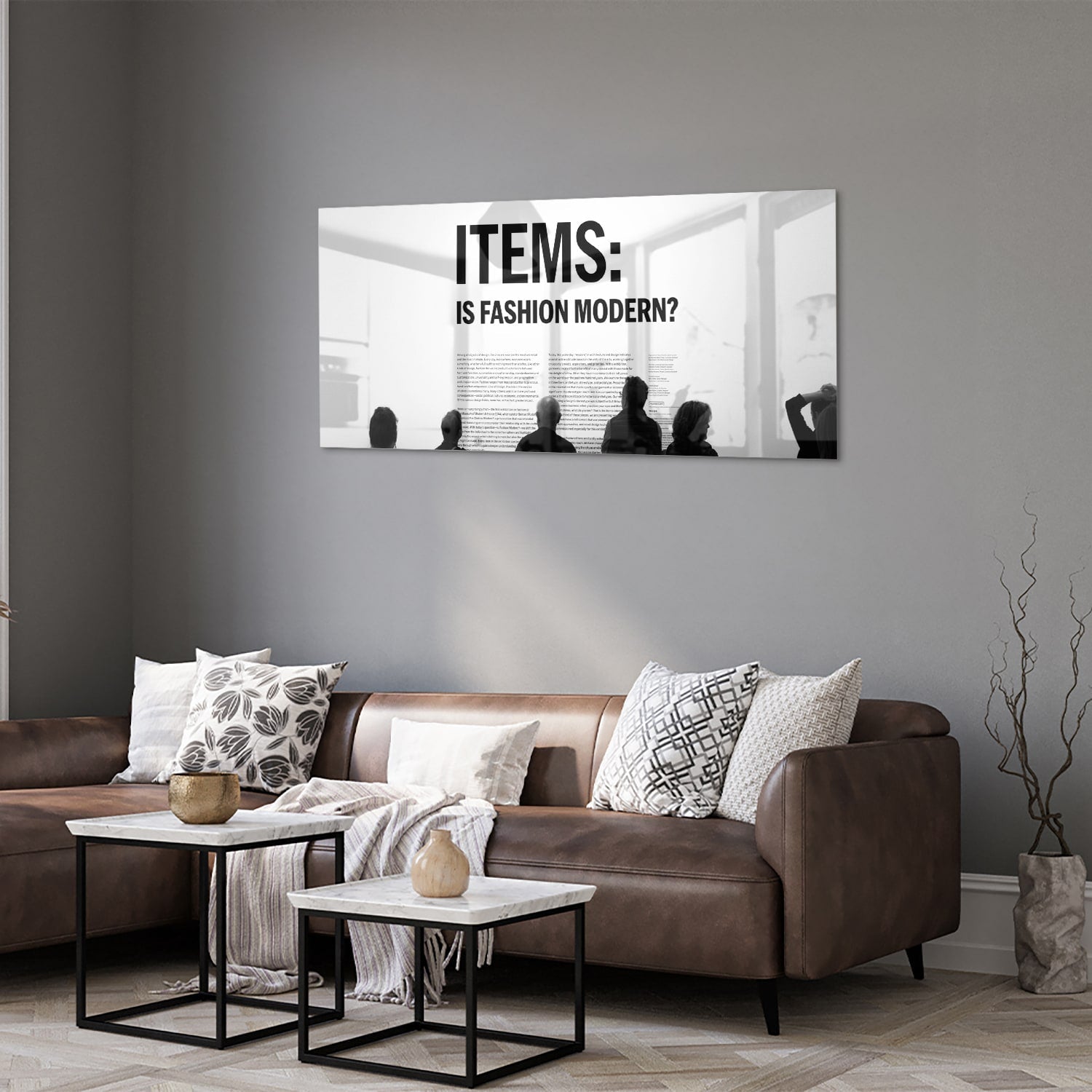 Modernes Glasbild 'Is Fashion Modern?' – Glasbild aus Sicherheitsglas, Größe 40x40_rond