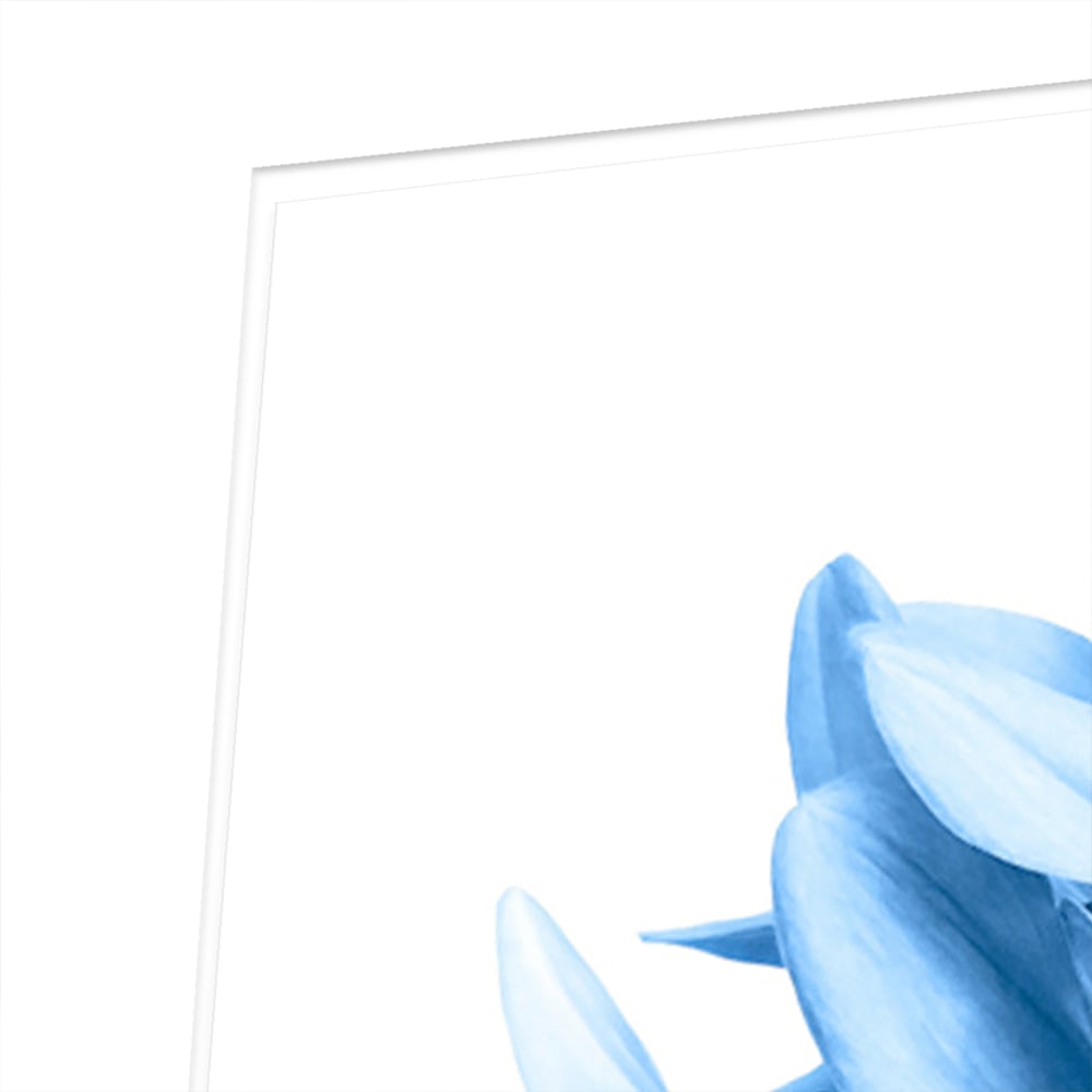 Blaues Glasbild mit einer Blume – Glasbild aus Sicherheitsglas, Größe 80x60