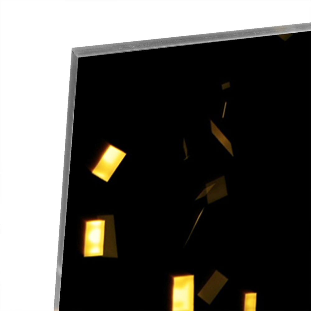 Schwarzes Glasbild mit goldenem Konfetti – Glasbild aus Sicherheitsglas, Größe 80x60