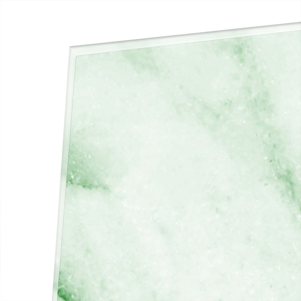Elegantes Glasbild mit grüner Marmoroptik – Glasbild aus Sicherheitsglas, Größe 80x60