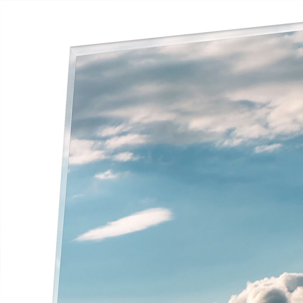 Glasbild mit atemberaubender Berglandschaft – Glasbild aus Sicherheitsglas, Größe 80x60