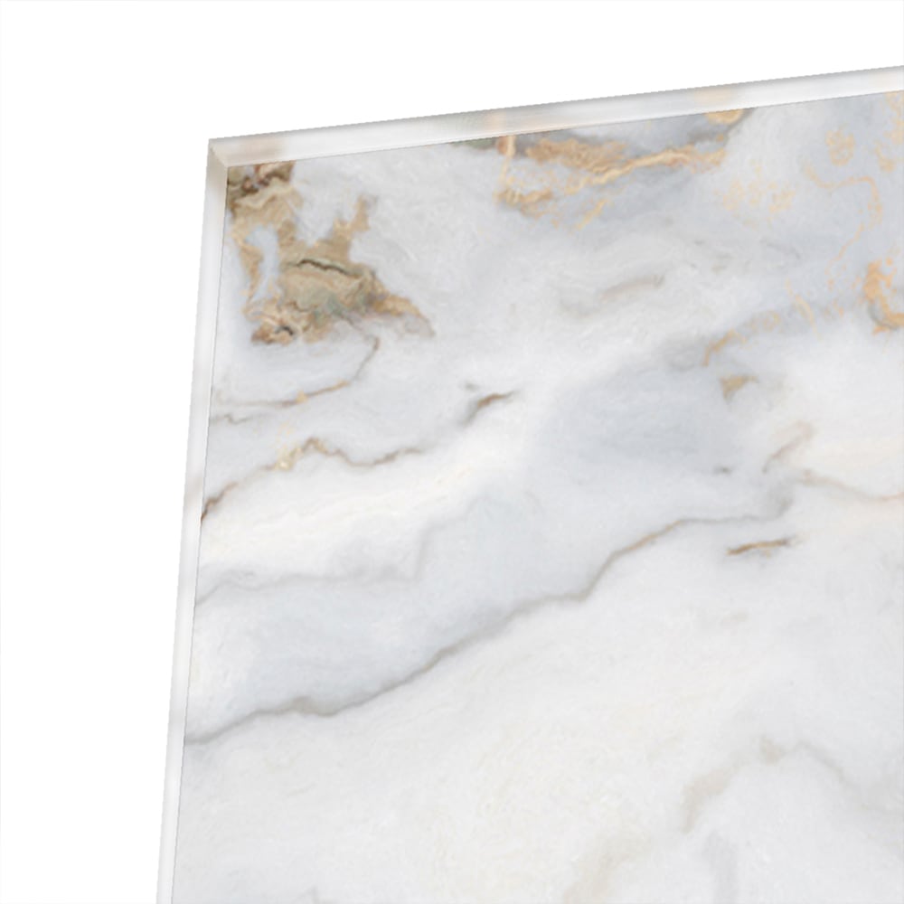 Elegantes Glasbild mit Marmoroptik und goldenen Details – Glasbild aus Sicherheitsglas, Größe 80x60