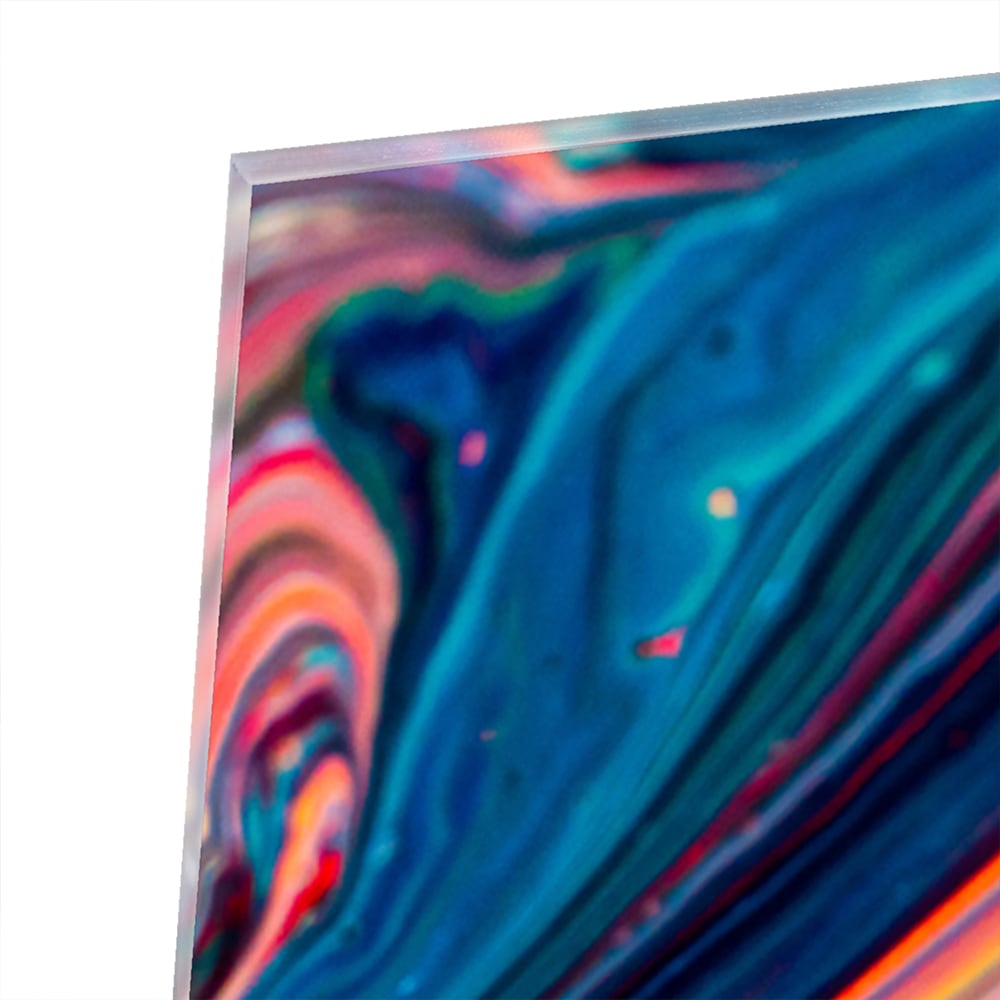 Farbenfrohes abstraktes Glasbild für ein modernes Interieur – Glasbild aus Sicherheitsglas, Größe 80x60