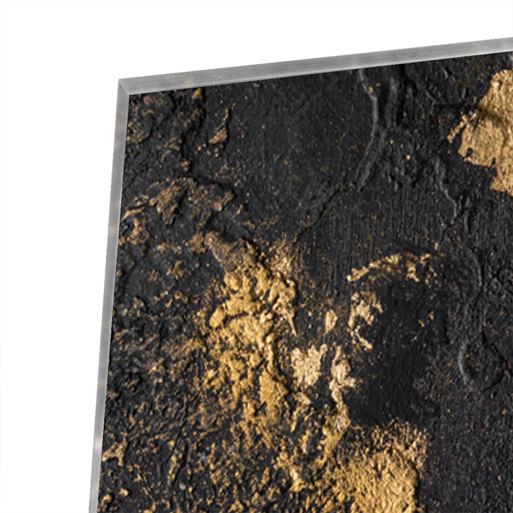 Modernes Glasbild mit goldenen Akzenten – Glasbild aus Sicherheitsglas, Größe 80x60