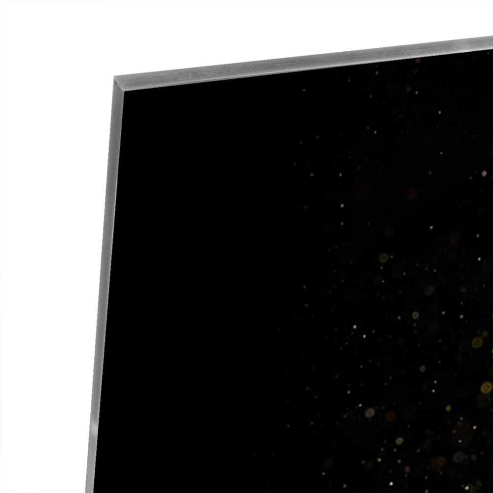 Stilvolles Glasbild mit schwarzen und goldenen Akzenten – Glasbild aus Sicherheitsglas, Größe 80x60