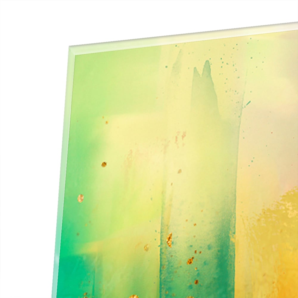 Farbenfrohes Glasbild mit abstrakten Formen – Glasbild aus Sicherheitsglas, Größe 80x60