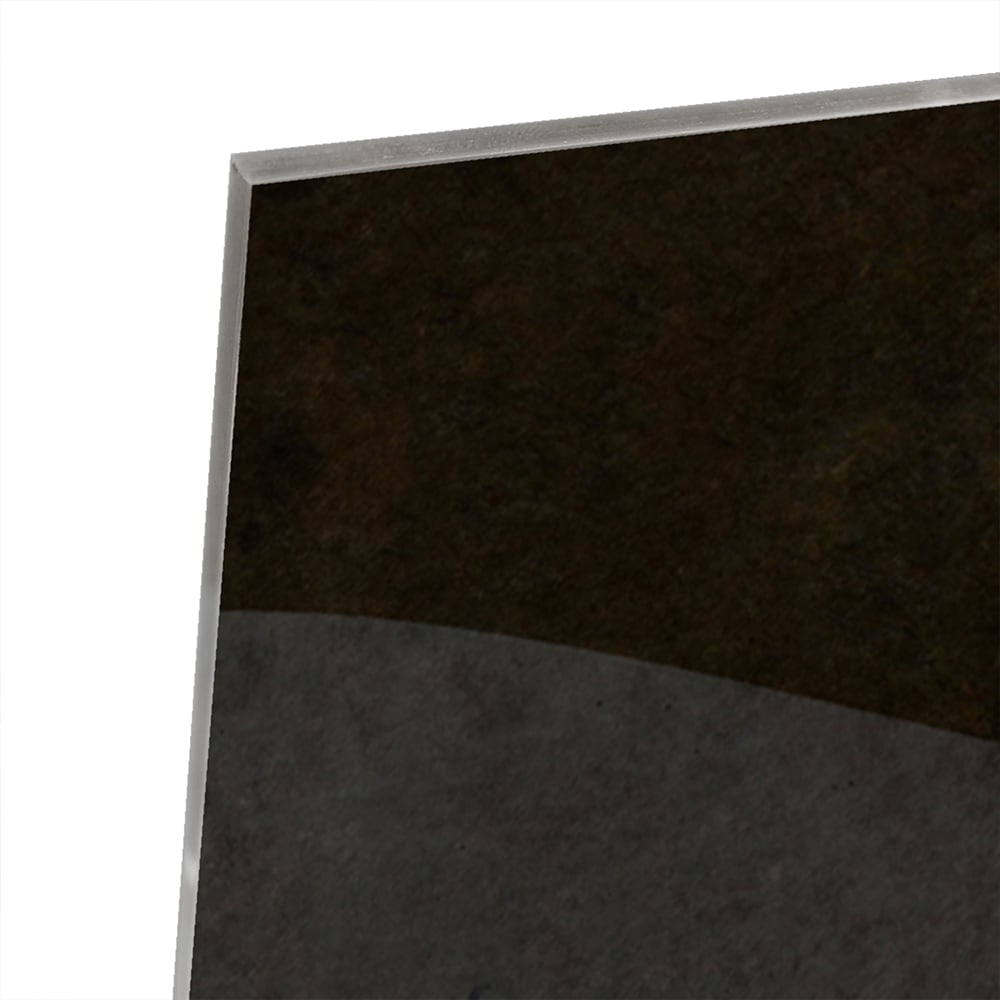 Modernes Glasbild mit abstrakten Formen in Schwarz – Glasbild aus Sicherheitsglas, Größe 80x60