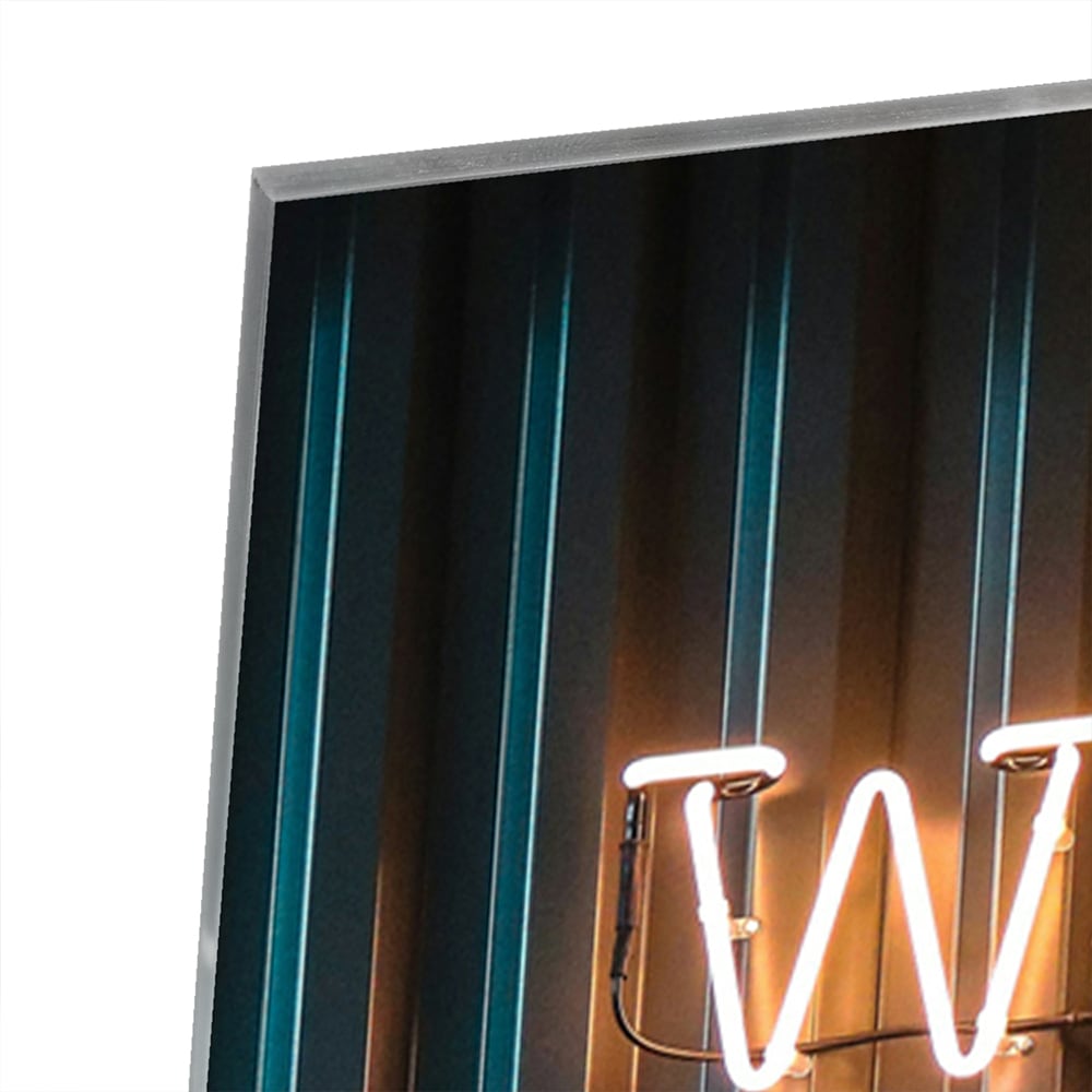 Glasbild mit 'Work & Play' Beleuchtung – Glasbild aus Sicherheitsglas, Größe 80x60