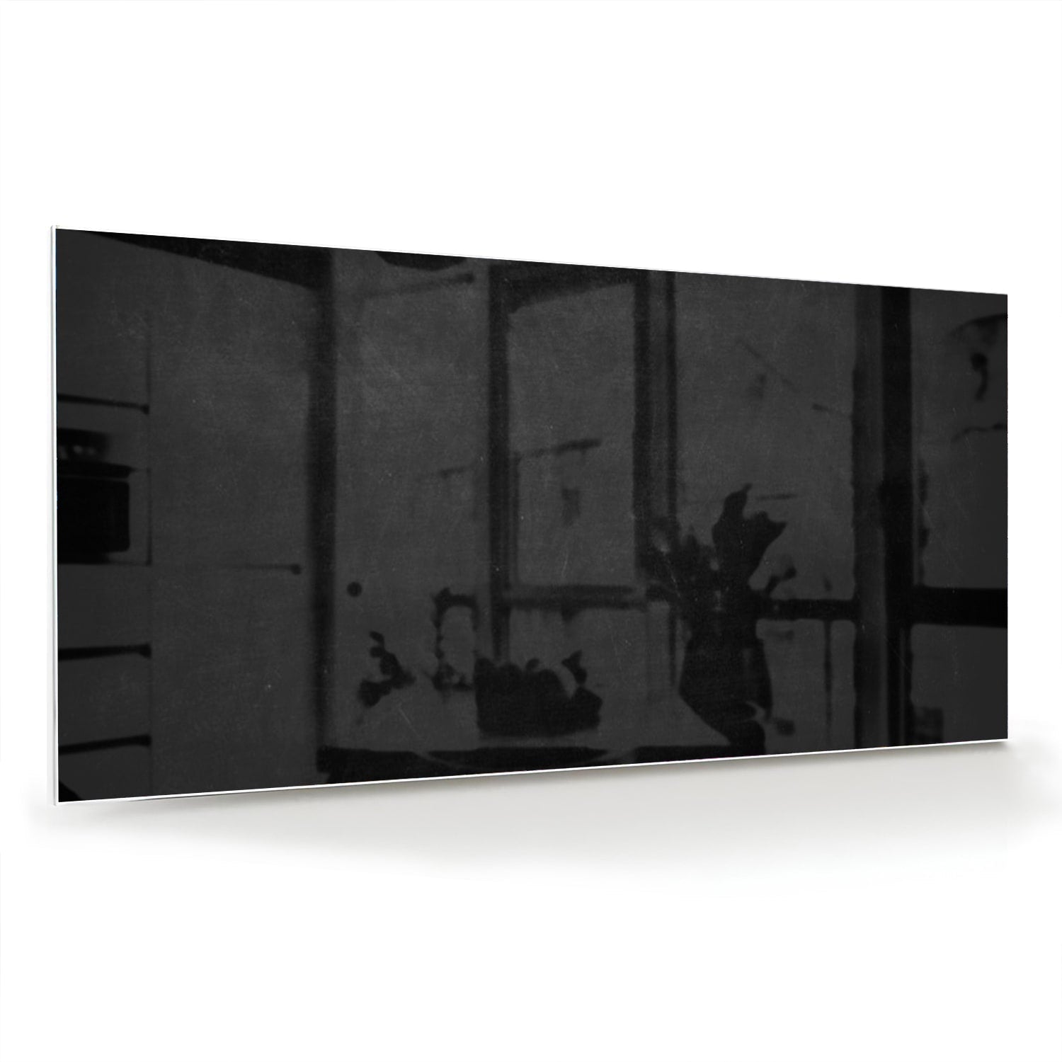 Elegantes schwarzes Glasbild für stilvolle Innenräume – Glasbild aus Sicherheitsglas, Größe 70x70_rond