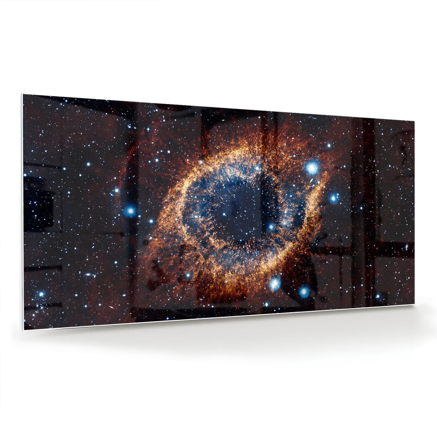 Kosmisches Glasbild mit Galaxie – Glasbild aus Sicherheitsglas, Größe 70x70_rond