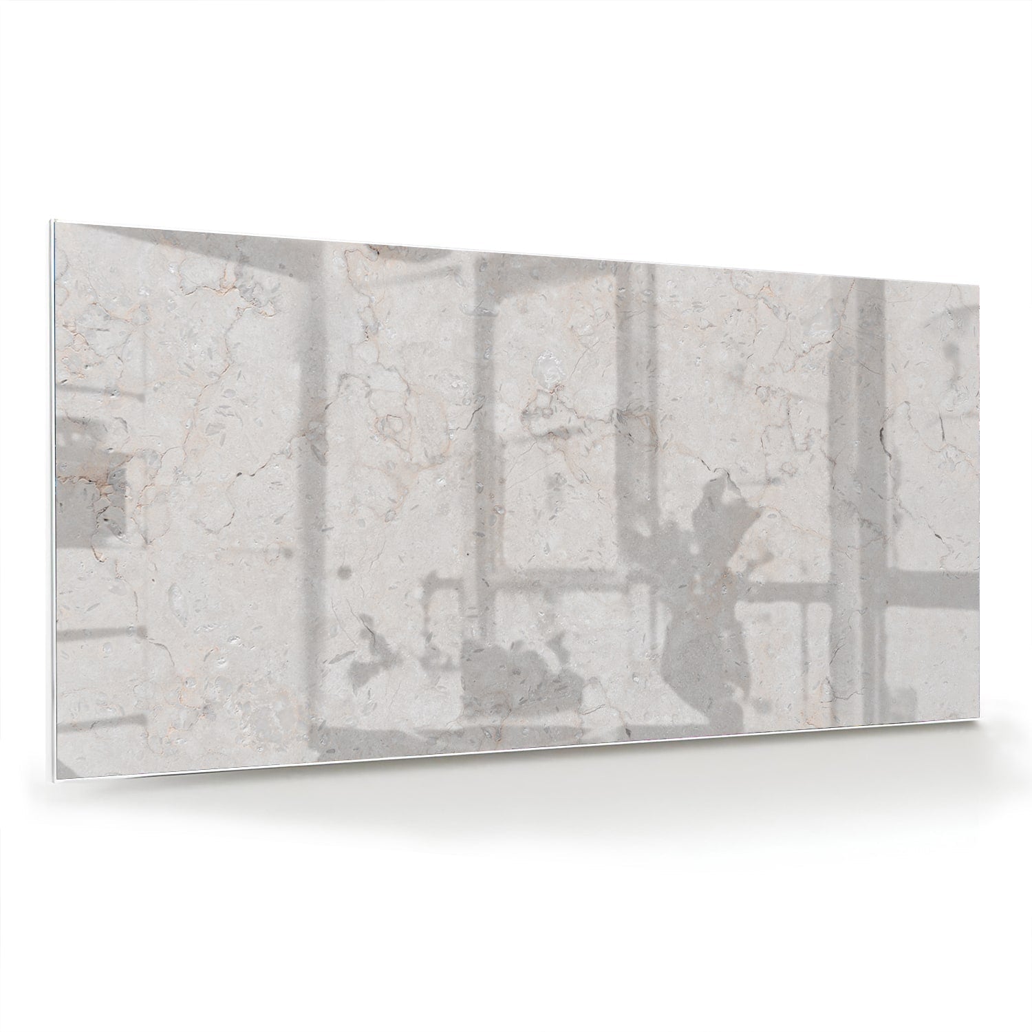 Abstraktes Glasbild mit heller Marmoroptik – Glasbild aus Sicherheitsglas, Größe 70x70_rond