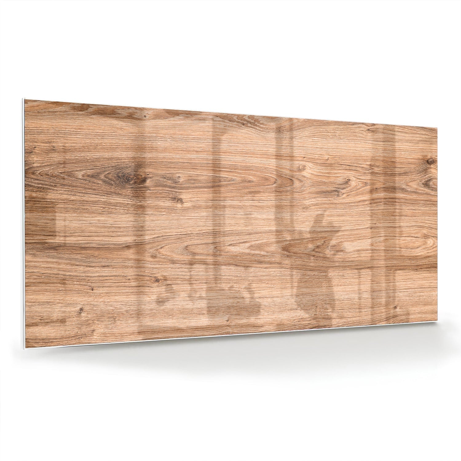 Rustikales Glasbild mit Holzoptik – Glasbild aus Sicherheitsglas, Größe 70x70_rond