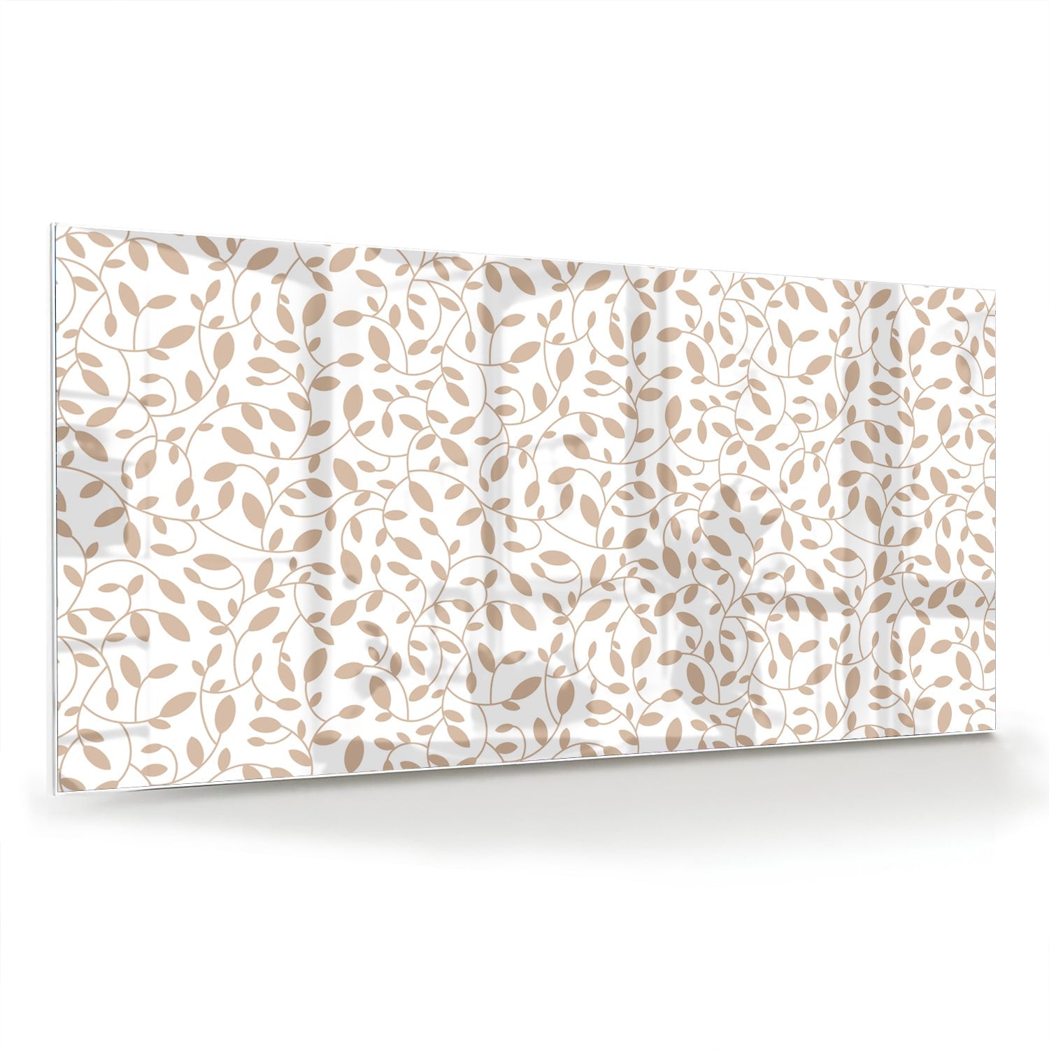 Elegantes Glasbild mit Blattmuster – Glasbild aus Sicherheitsglas, Größe 70x70_rond