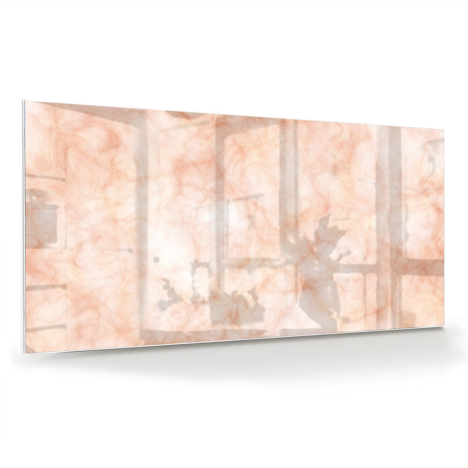 Hellrosa abstraktes Glasbild für ein elegantes Interieur – Glasbild aus Sicherheitsglas, Größe 70x70_rond