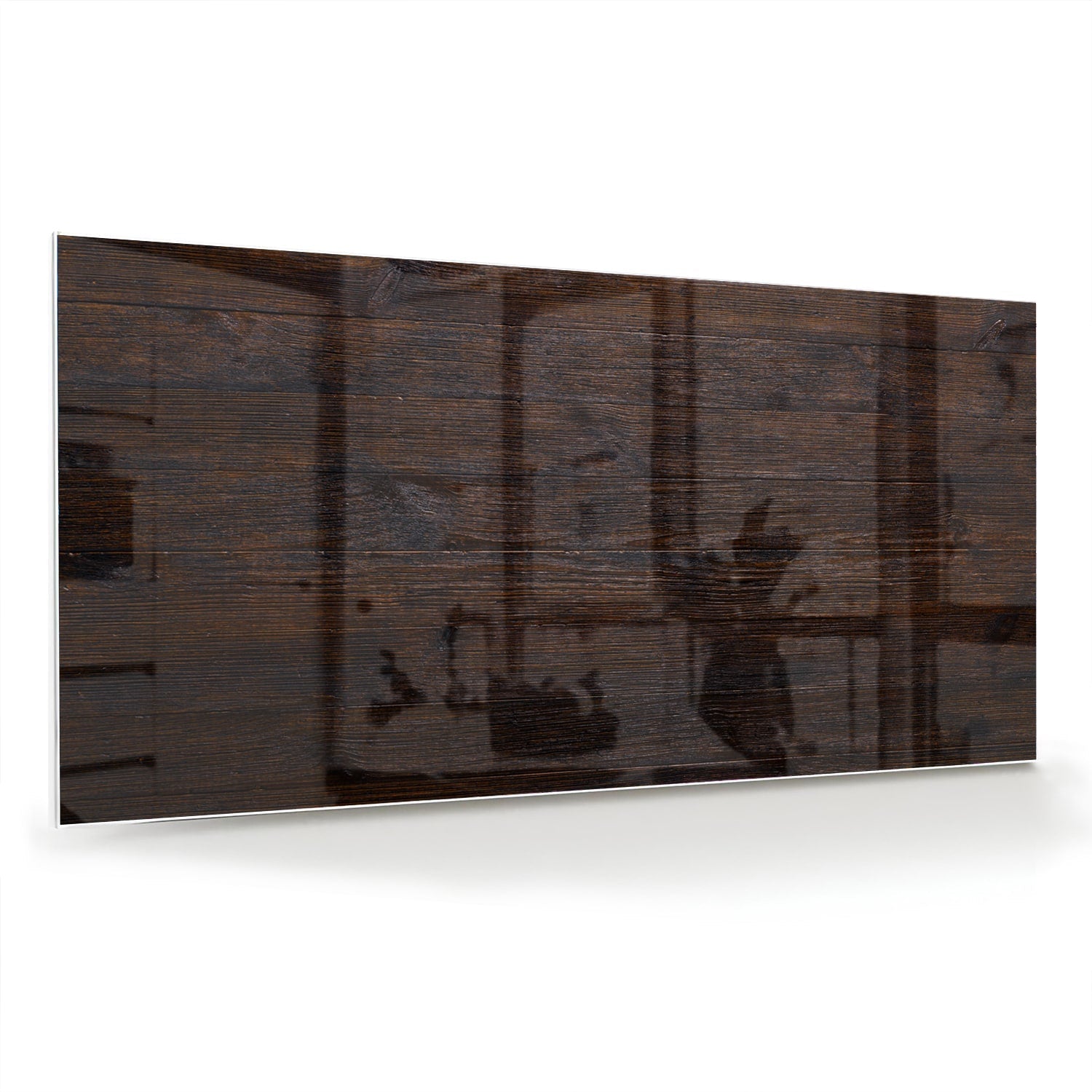 Modernes Glasbild mit warmen Holztönen – Glasbild aus Sicherheitsglas, Größe 70x70_rond