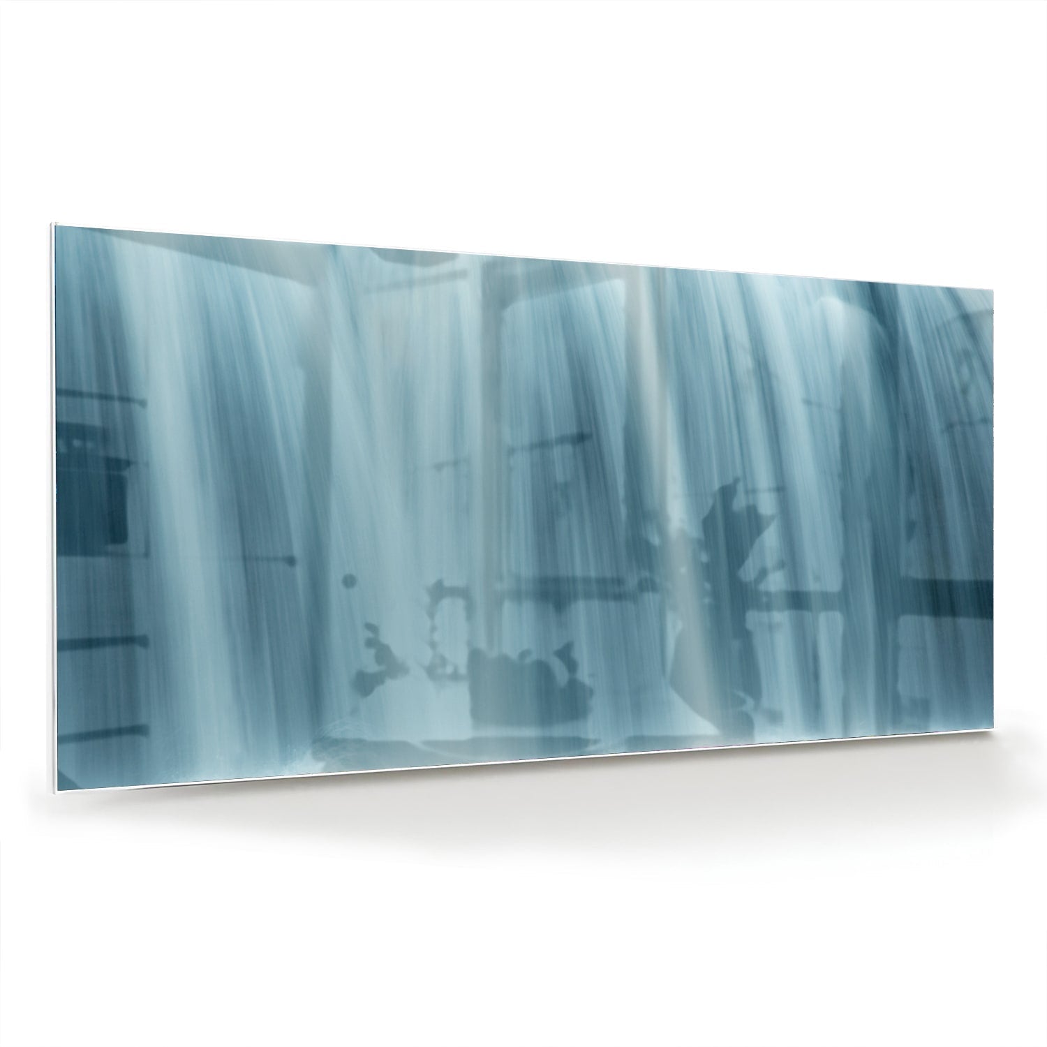 Beruhigendes Glasbild mit Wasserfällen – Glasbild aus Sicherheitsglas, Größe 70x70_rond