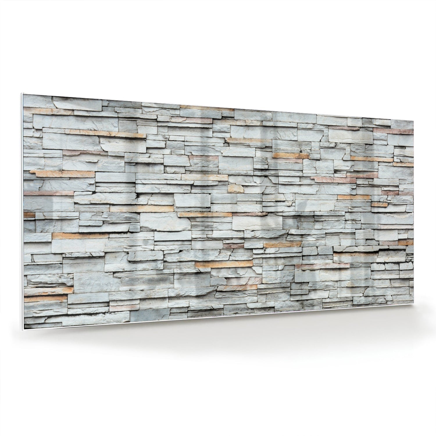 Modernes Glasbild mit Textur in Grau – Glasbild aus Sicherheitsglas, Größe 70x70_rond