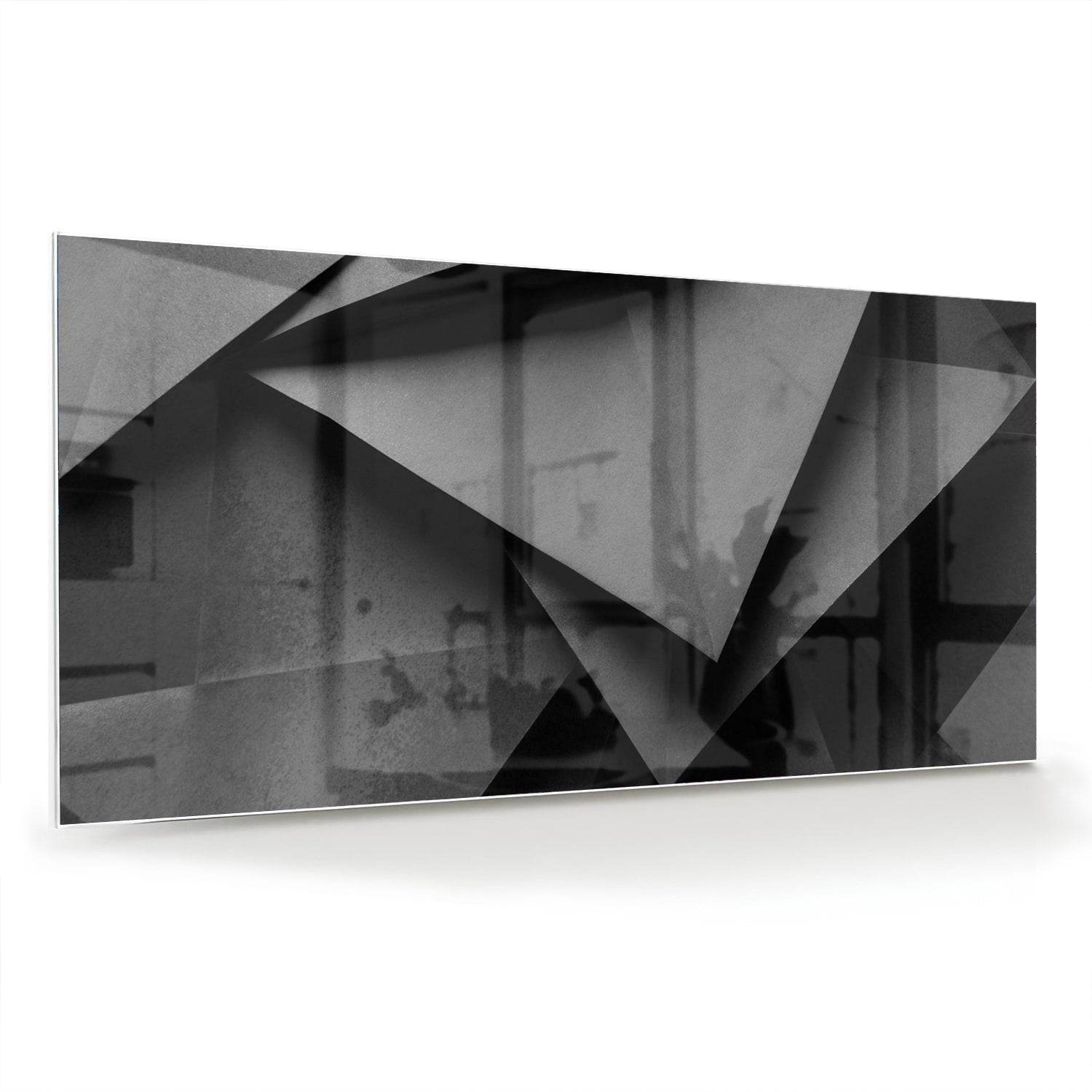 Modernes Glasbild mit geometrischem Motiv – Glasbild aus Sicherheitsglas, Größe 70x70_rond