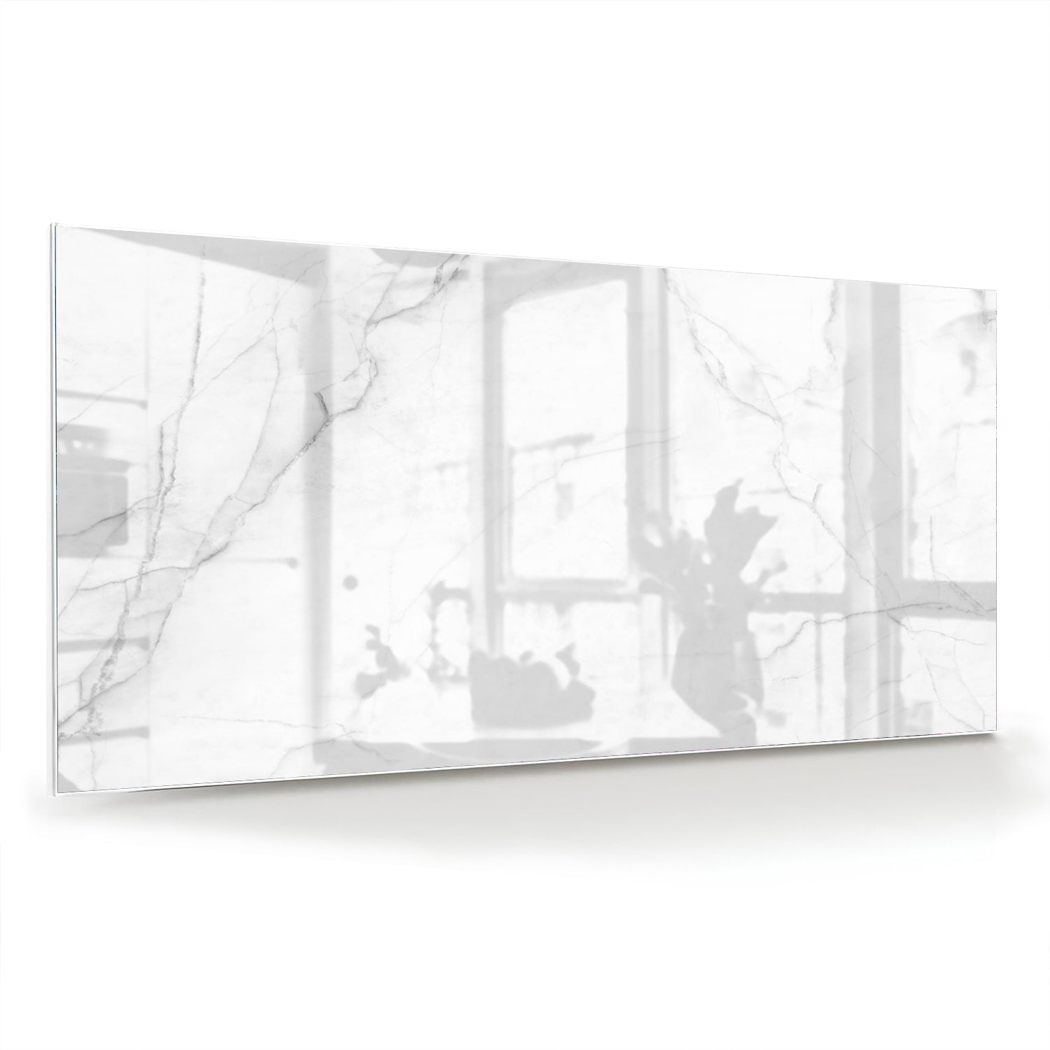 Minimalistisches Glasbild mit dezenten Marmorstrukturen – Glasbild aus Sicherheitsglas, Größe 70x70_rond