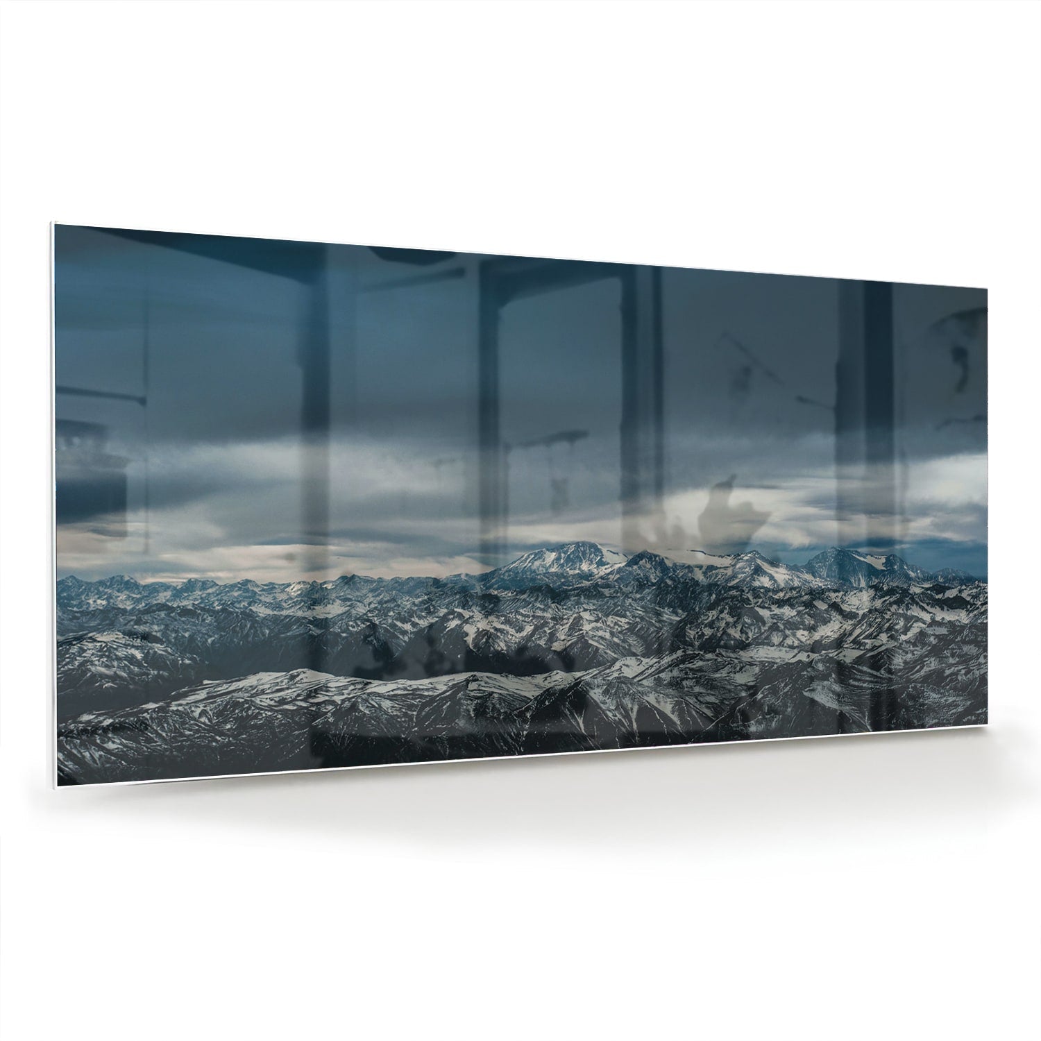 Glasbild mit majestätischer Berglandschaft – Glasbild aus Sicherheitsglas, Größe 70x70_rond