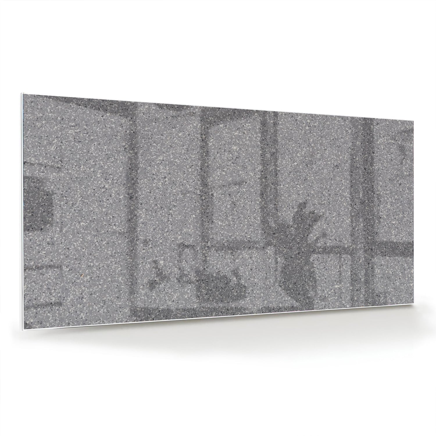 Glasbild mit abstrakten Grautönen – Glasbild aus Sicherheitsglas, Größe 70x70_rond