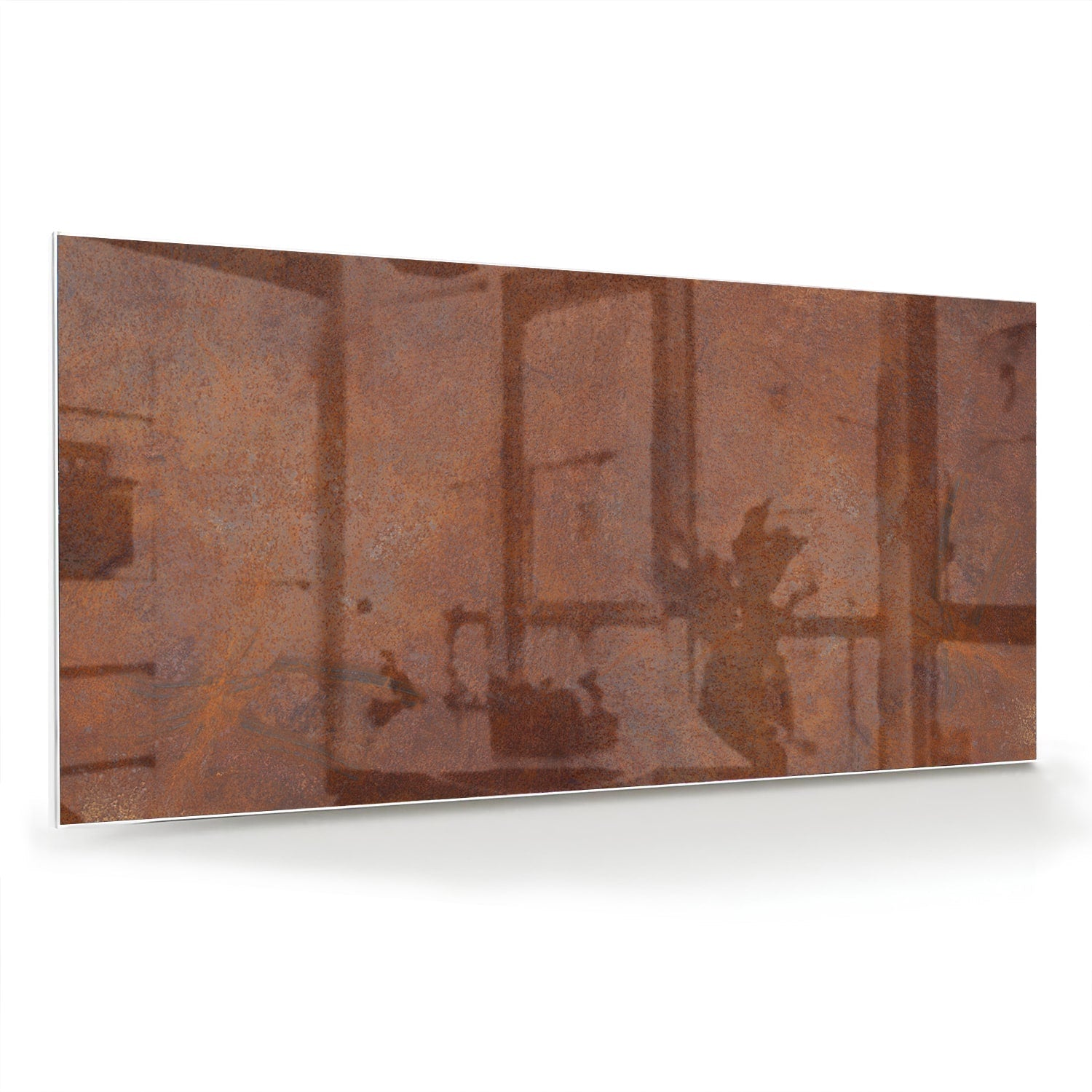 Abstraktes Glasbild in warmen Tönen – Glasbild aus Sicherheitsglas, Größe 70x70_rond