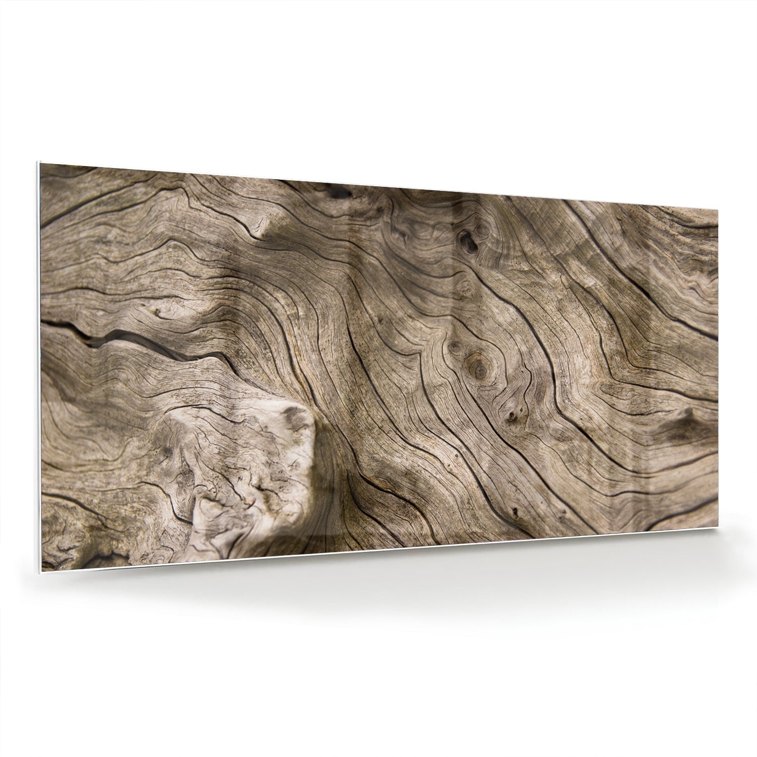 Glasbild mit Holzmaserung – Glasbild aus Sicherheitsglas, Größe 70x70_rond