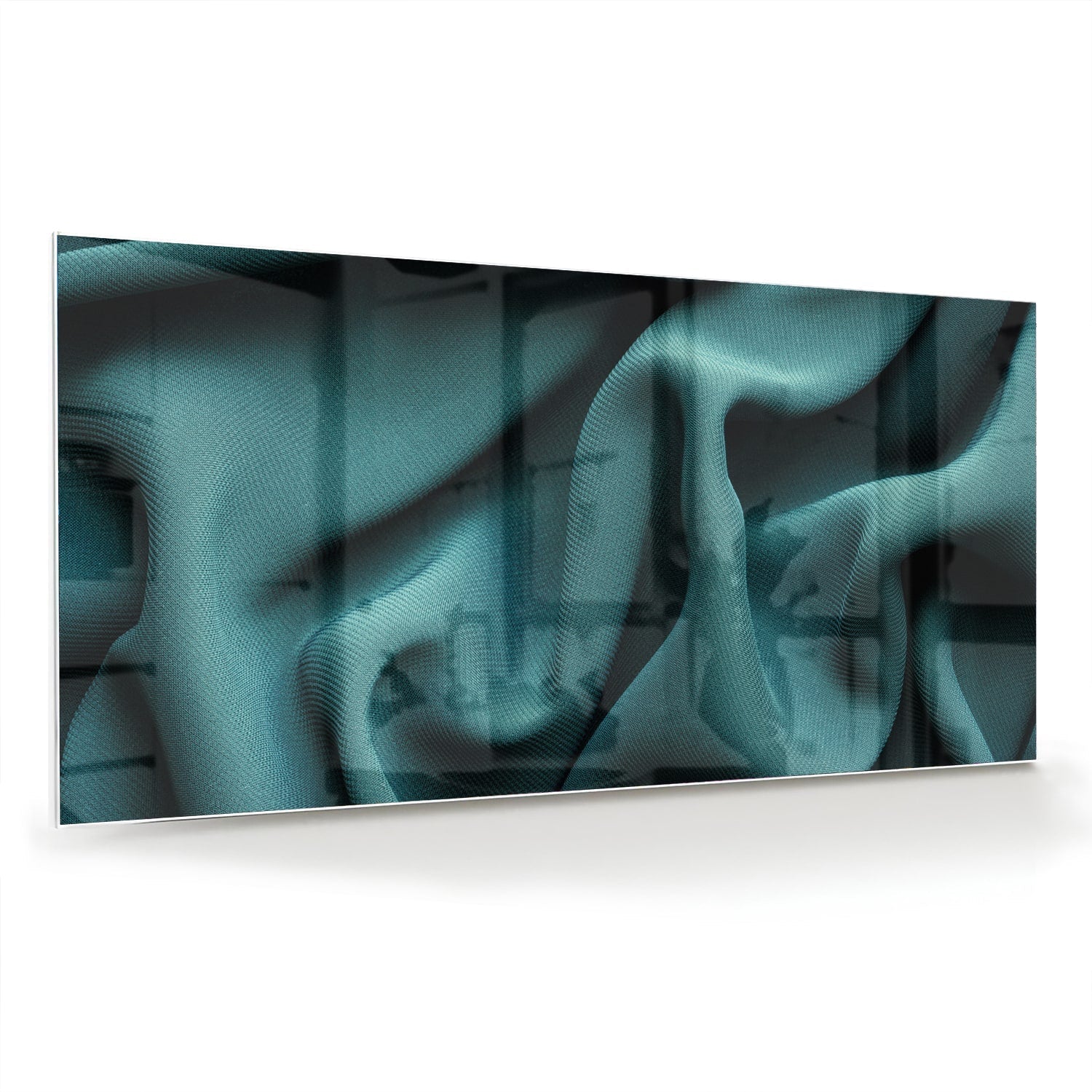 Elegantes Glasbild mit blau-grünem Design – Glasbild aus Sicherheitsglas, Größe 70x70_rond