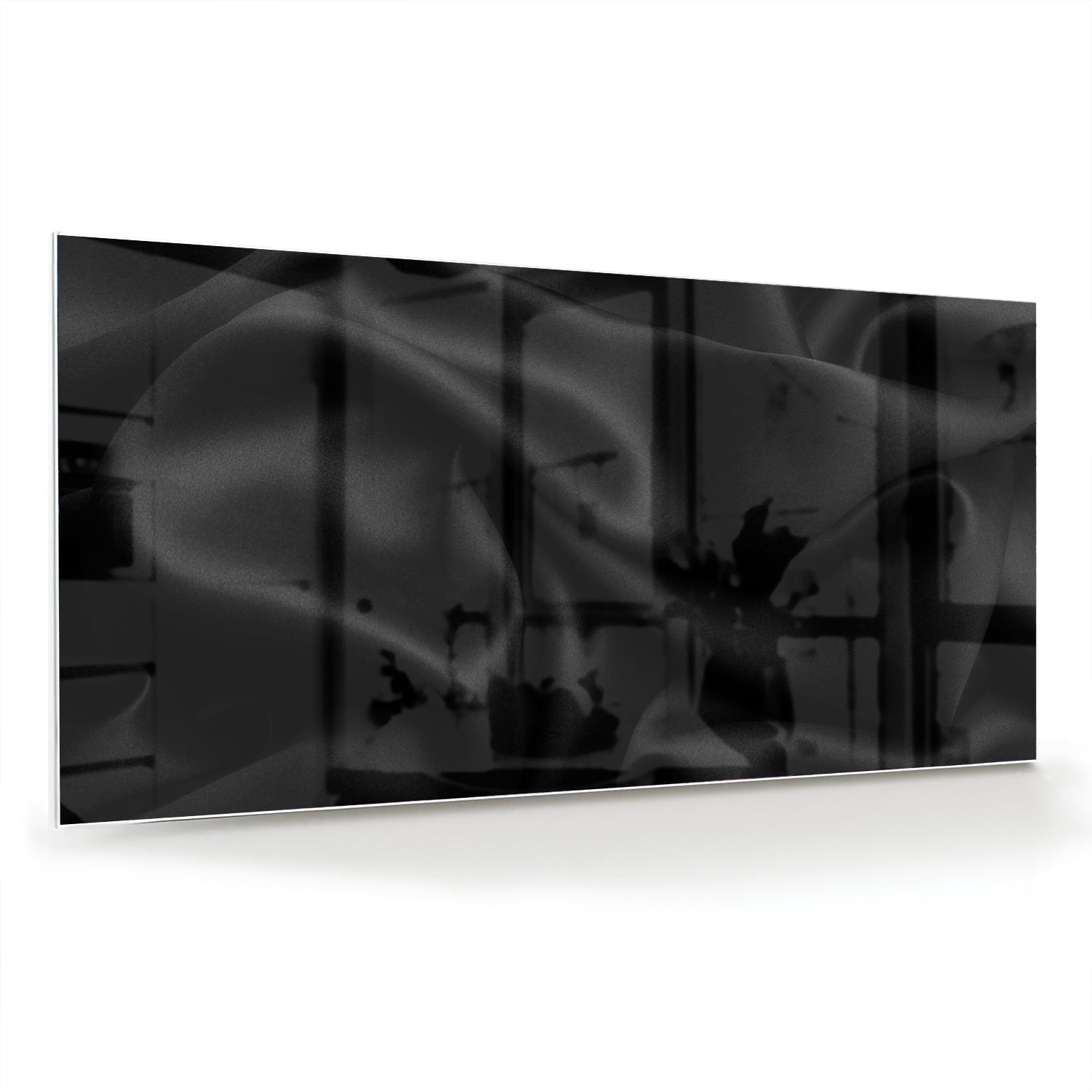 Elegantes schwarzes Glasbild für moderne Innenräume – Glasbild aus Sicherheitsglas, Größe 70x70_rond