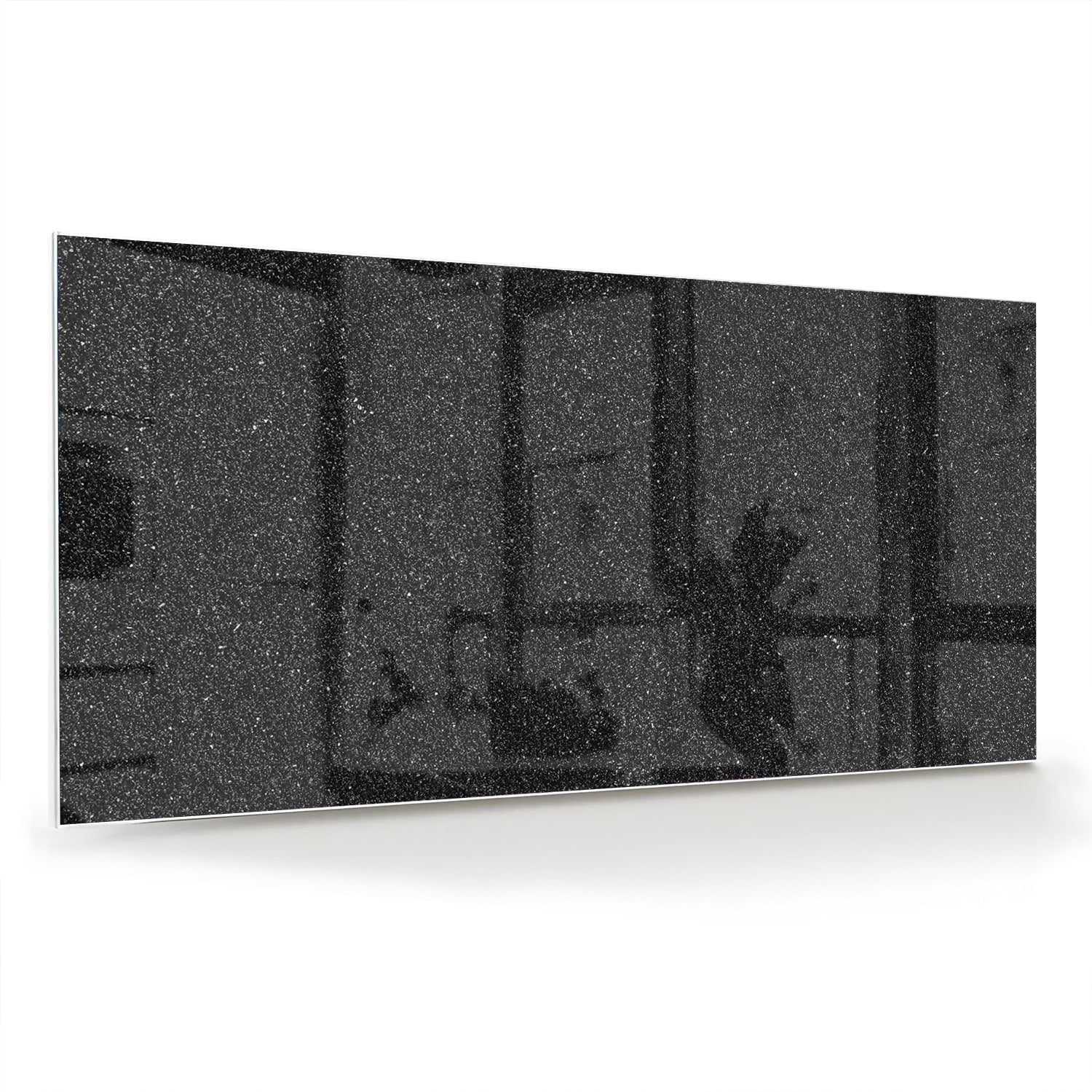 Elegantes schwarzes Glasbild für moderne Innenräume – Glasbild aus Sicherheitsglas, Größe 70x70_rond