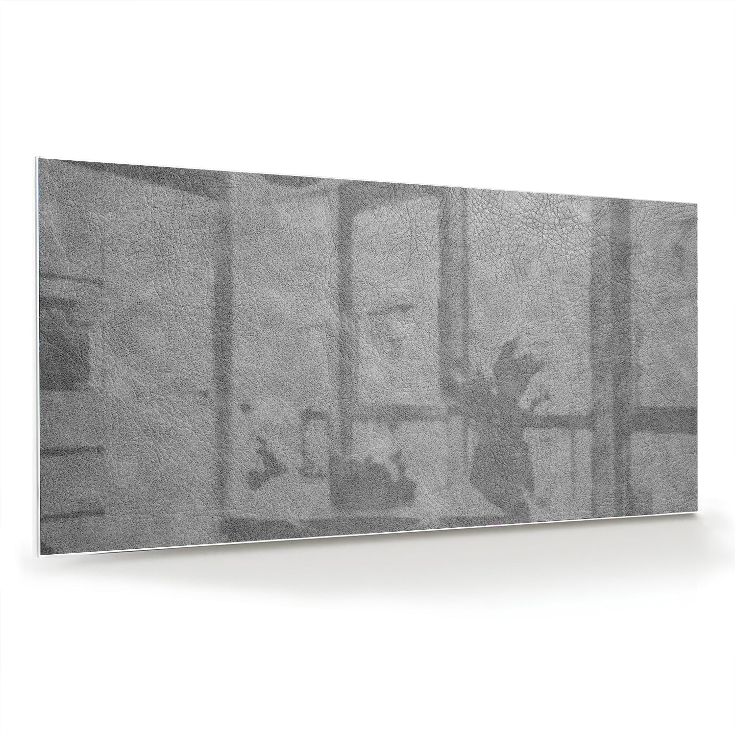 Minimalistisches Glasbild mit Schatten – Glasbild aus Sicherheitsglas, Größe 70x70_rond
