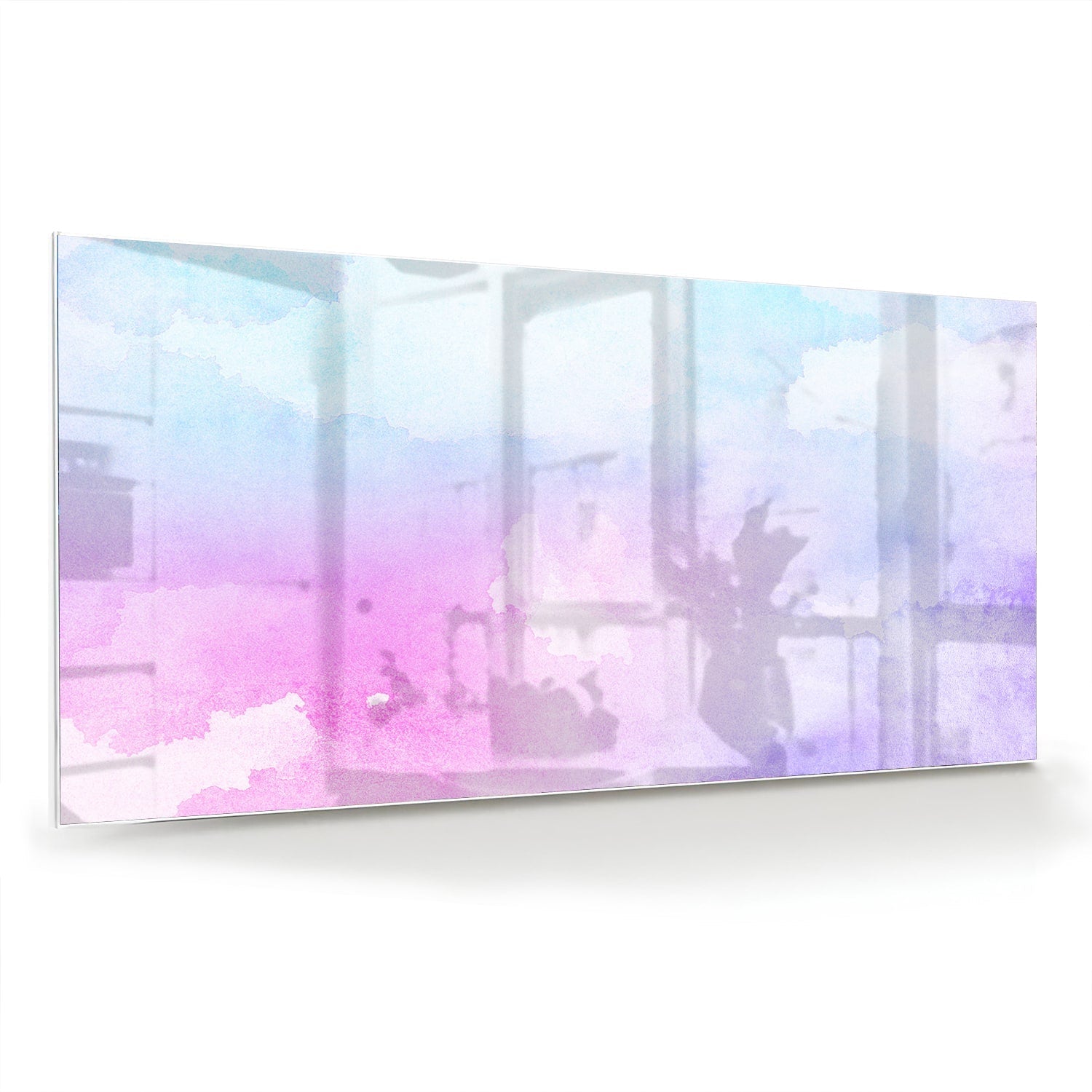 Raffiniertes Glasbild mit violetten Farbtönen – Glasbild aus Sicherheitsglas, Größe 70x70_rond