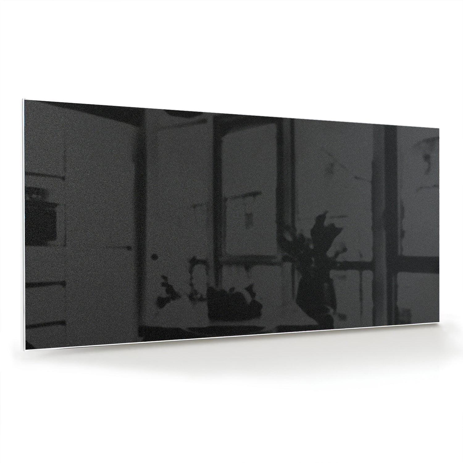 Glänzendes schwarzes Glasbild für ein modernes Interieur – Glasbild aus Sicherheitsglas, Größe 70x70_rond