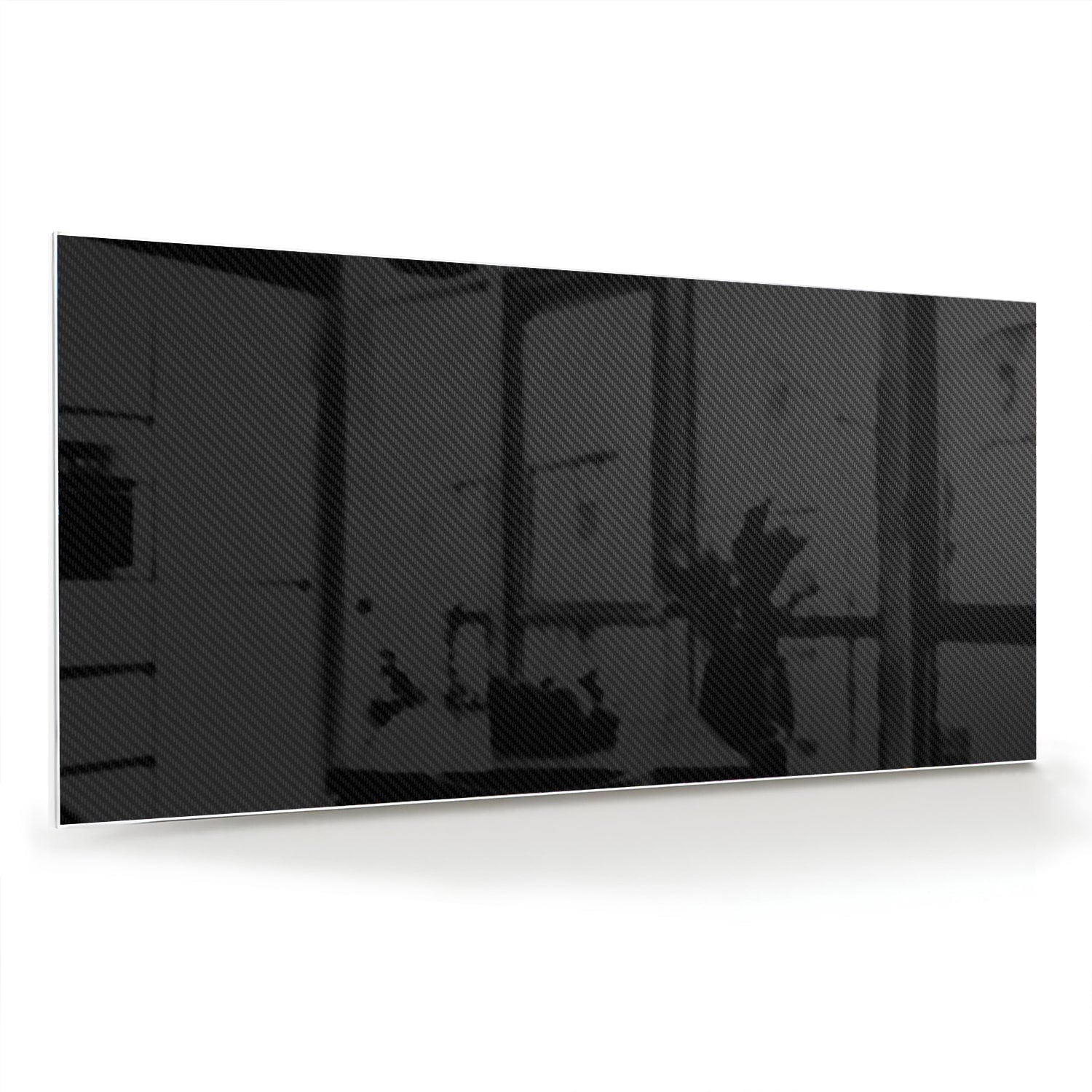 Stilvolles schwarzes Glasbild für moderne Innenräume – Glasbild aus Sicherheitsglas, Größe 70x70_rond