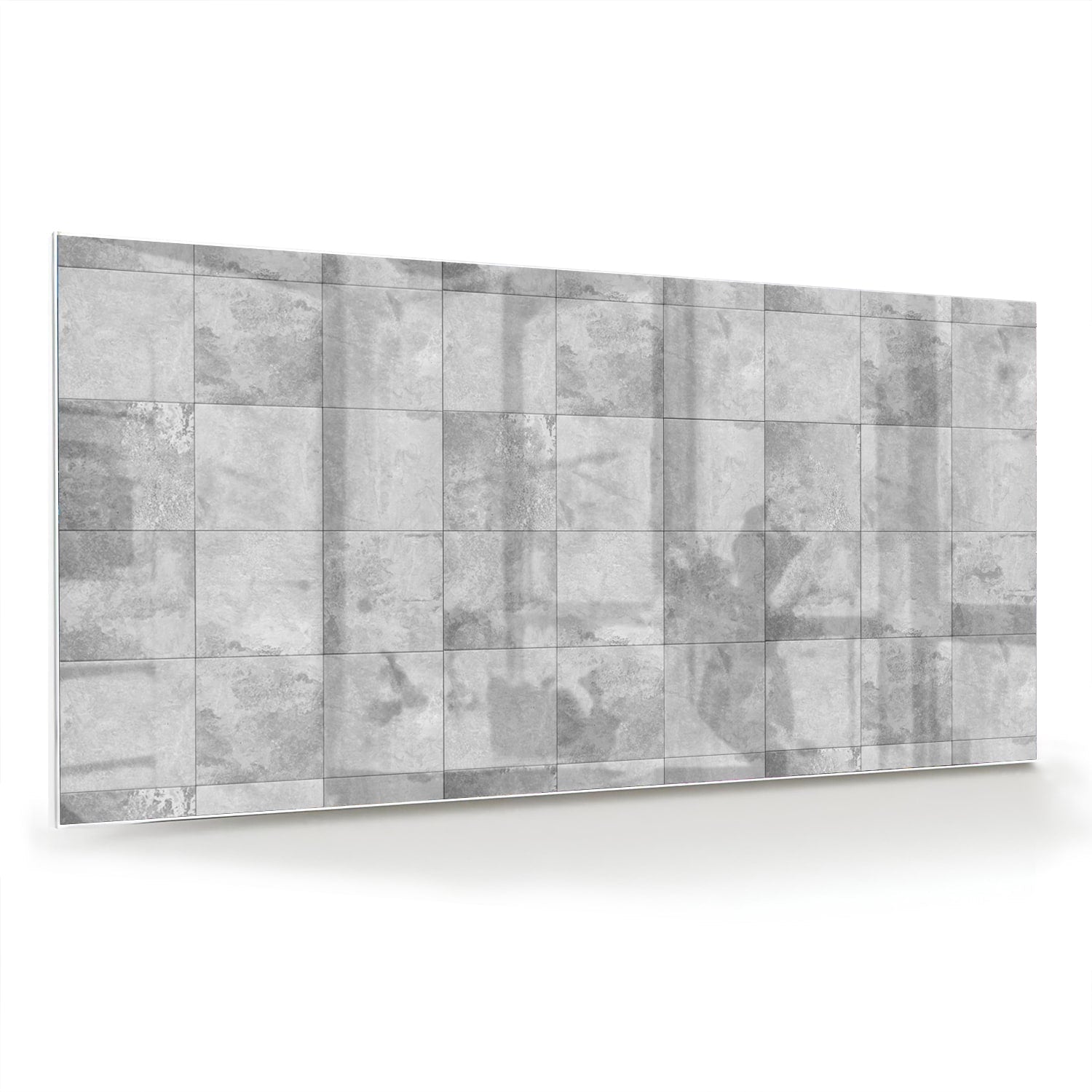 Modernes Glasbild mit abstrakten Grautönen – Glasbild aus Sicherheitsglas, Größe 70x70_rond