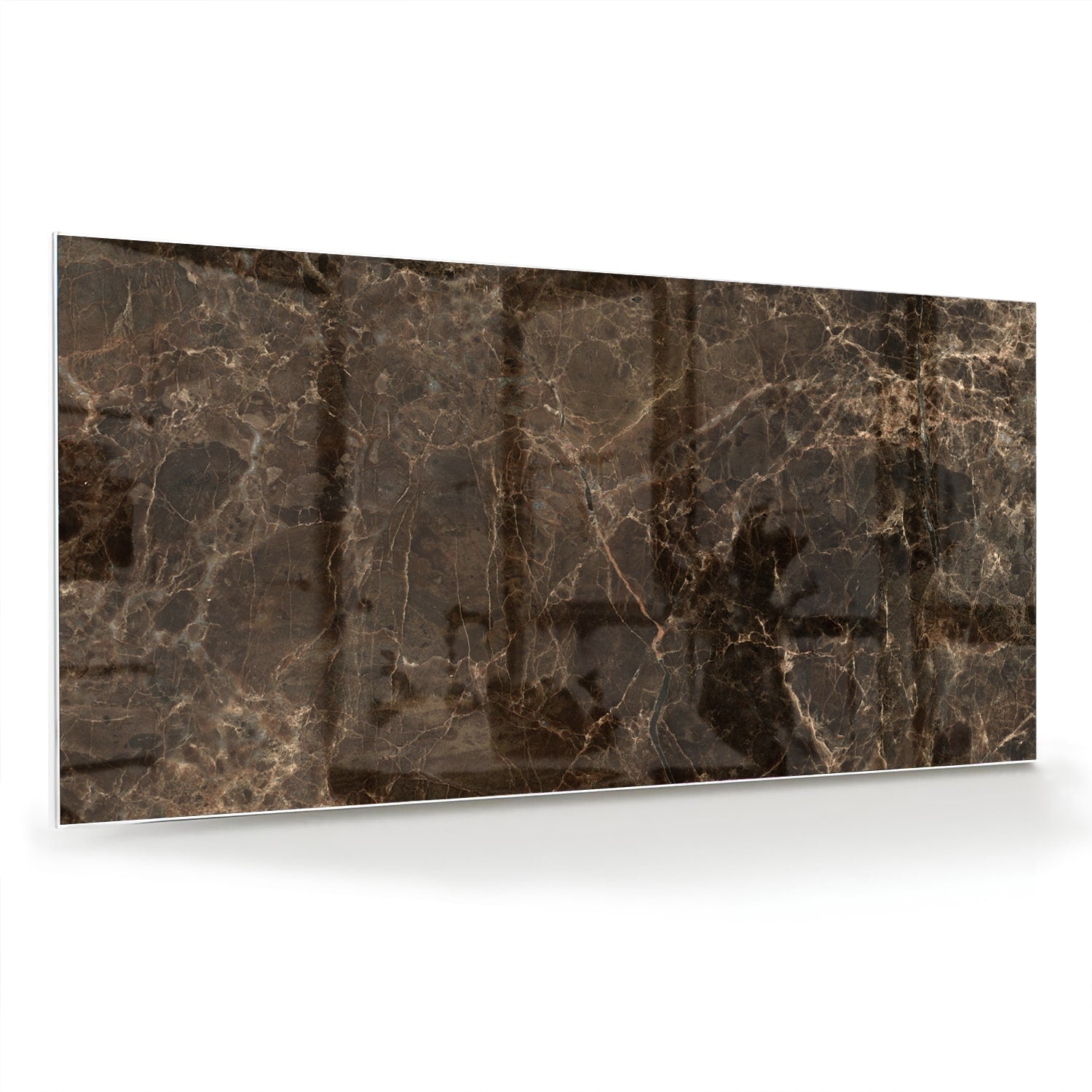 Glasbild mit Marmormotiv in braun – Glasbild aus Sicherheitsglas, Größe 70x70_rond