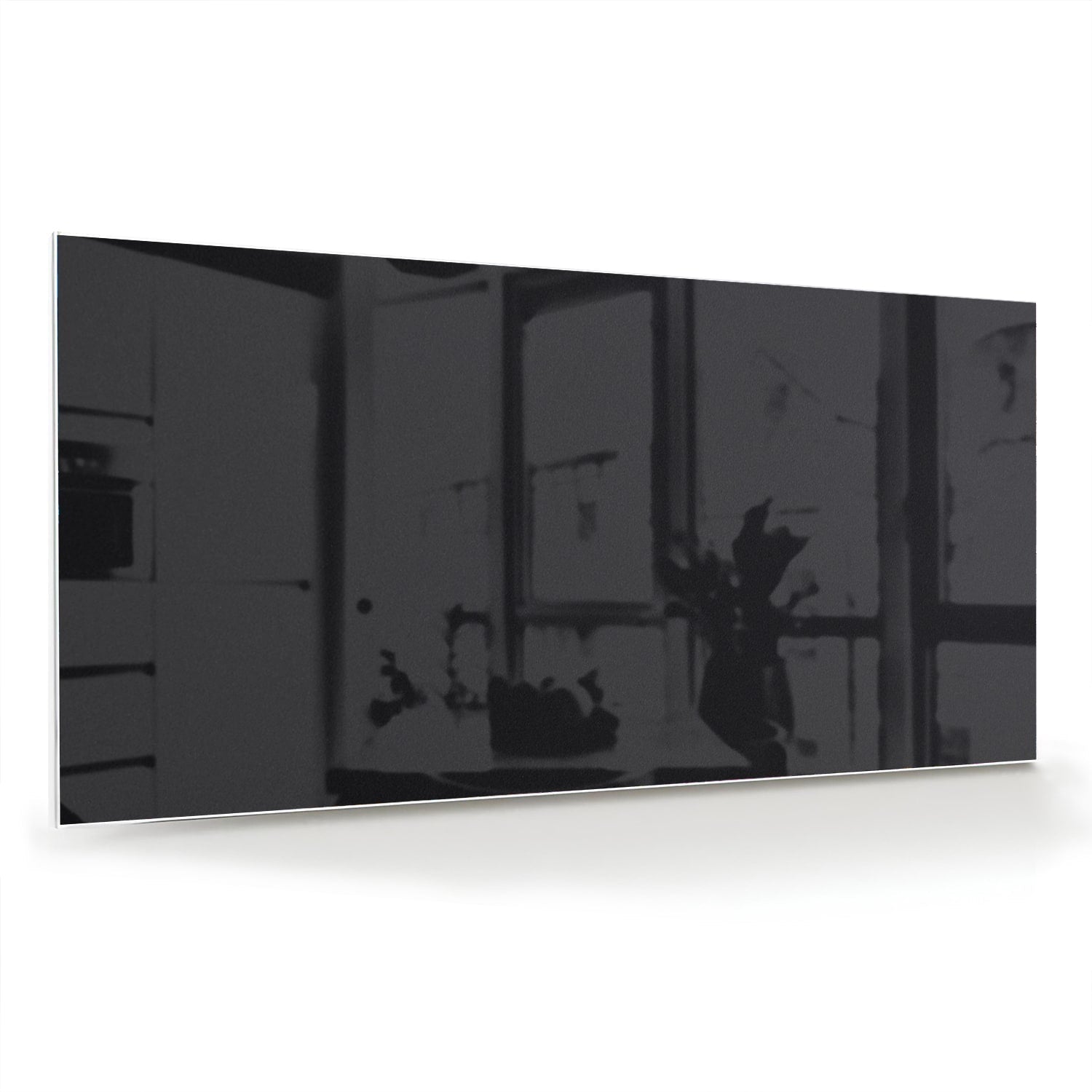 Modernes schwarzes Glasbild für stilvolle Innenräume – Glasbild aus Sicherheitsglas, Größe 70x70_rond